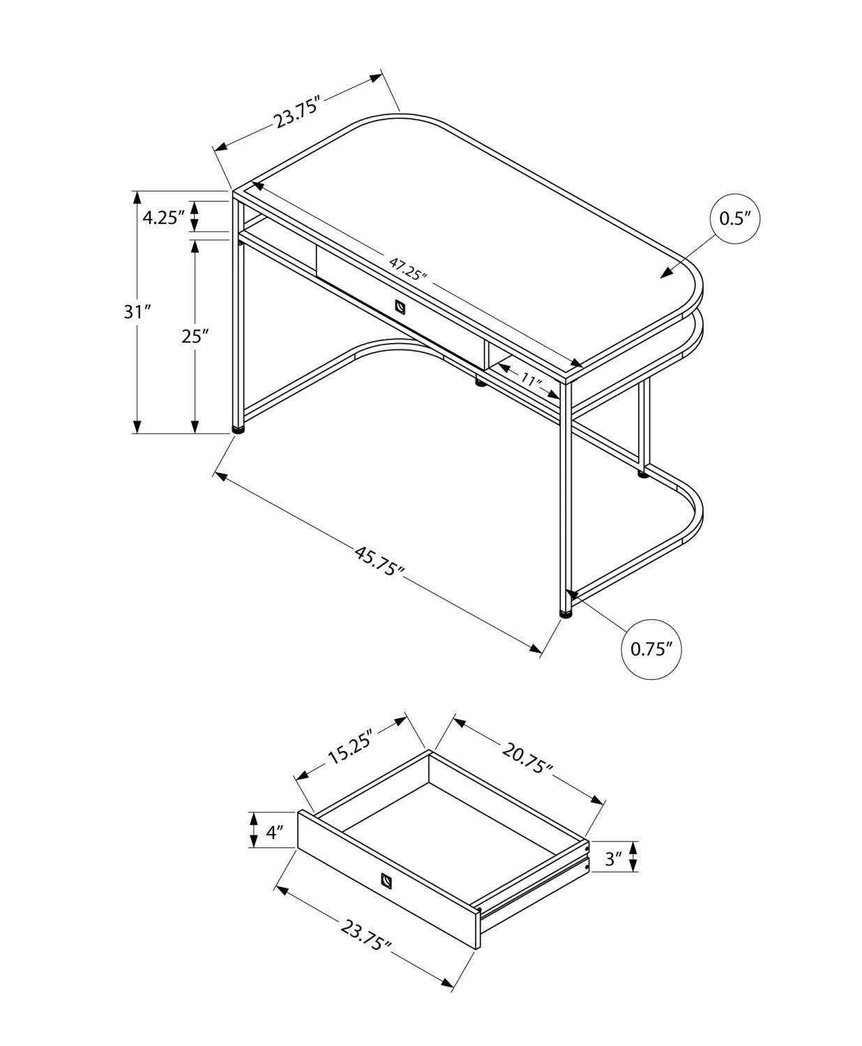 Davro White Modern Office Desk - Stylish & Durable Workspace Solution for Home & Business