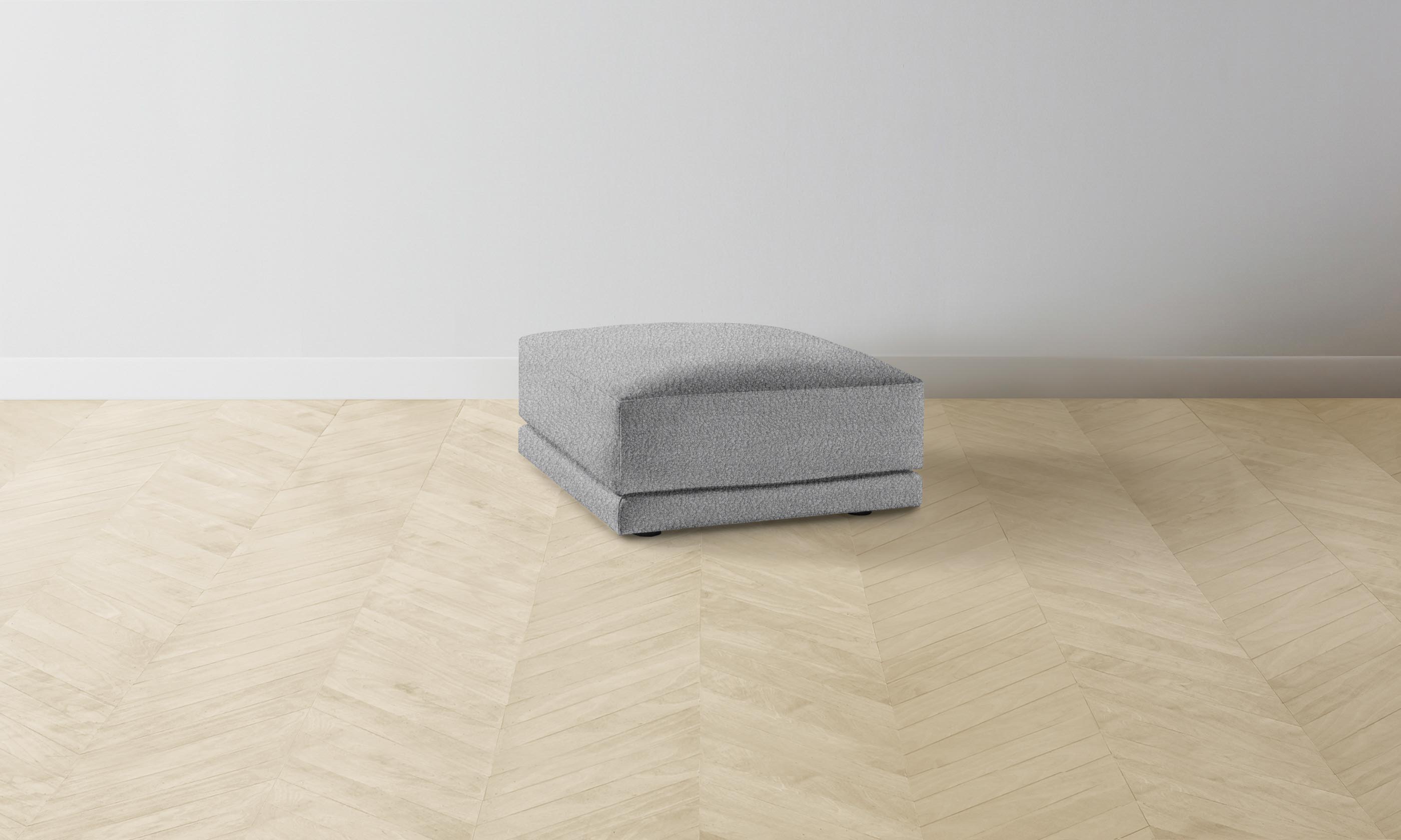 The Jones Ottoman - Italian Bouclé Waterfall Design, Modern Accent Chair with Soft Fabric for Living Room, Bedroom & Office Decor