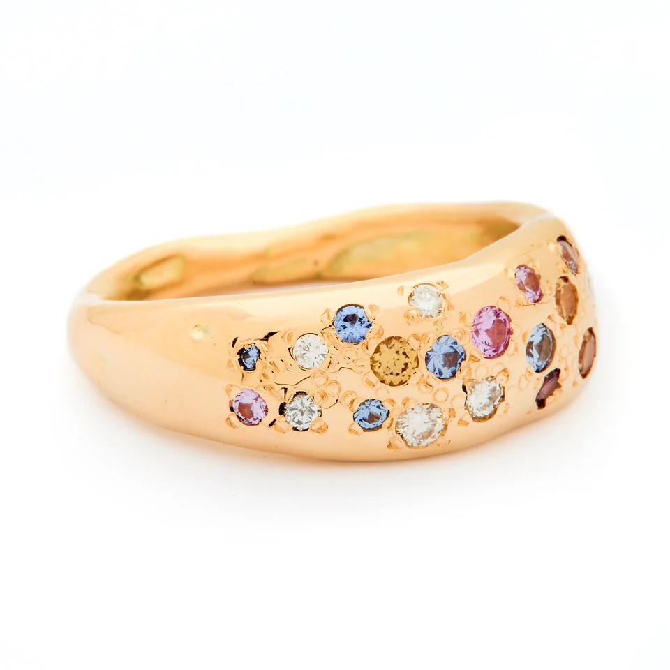 Diamond & Sapphire 'Blob' Ring for Women - Elegant Statement Jewelry for Parties, Weddings & Special Occasions