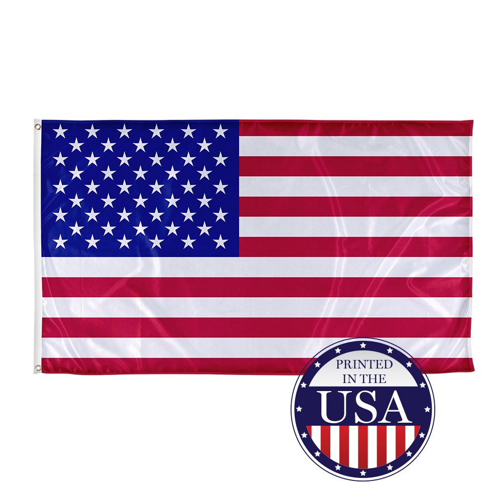 Vispronet USA Flag - 5ft x 8ft Knitted Polyester American Flag, Durable & Vibrant Colors, Made in USA - Perfect for Outdoor Display, Patriotic Events & Home Decoration