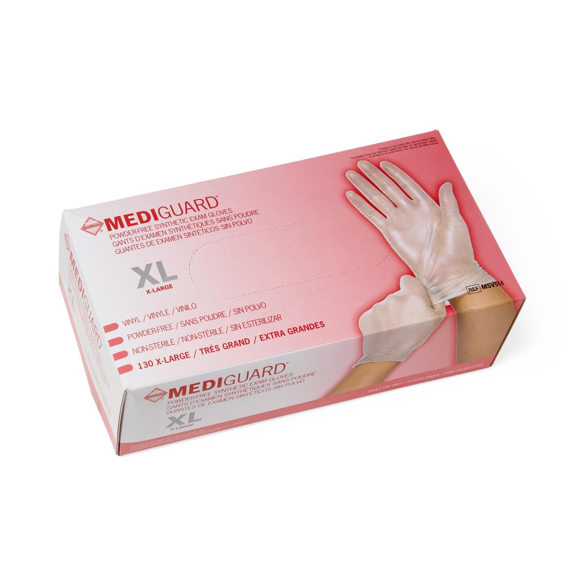 MediGuard Vinyl Synthetic Exam Gloves - Disposable Medical Gloves for Healthcare, Food Handling & Cleaning - Latex-Free, Powder-Free, Non-Sterile - Ideal for Hospitals, Clinics, Salons & Home Use