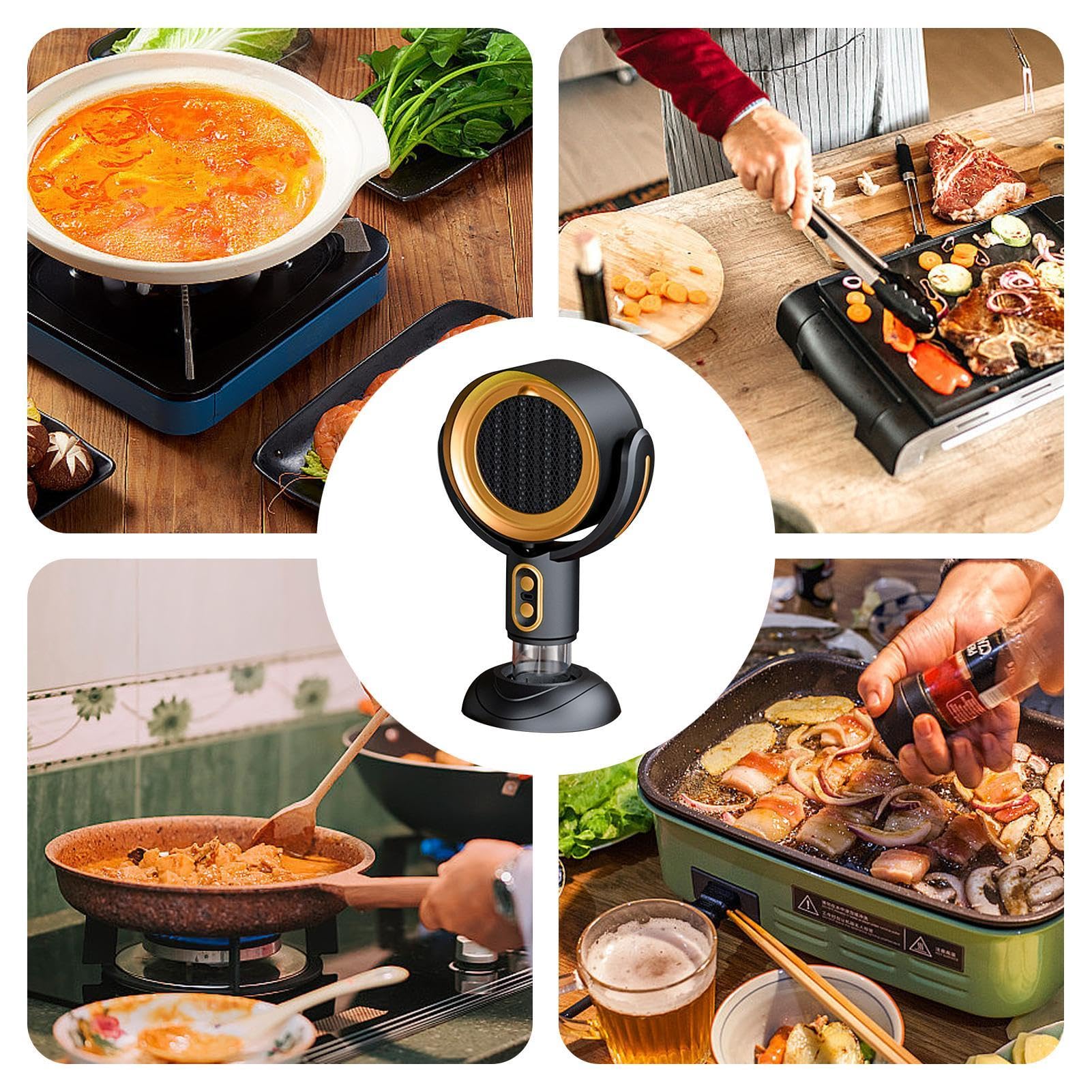 2024 New Wireless Portable Range Hood - 2 Speed Desktop Kitchen Exhaust Fan for Indoor Cooktop, Smoke-Free Cooking | Perfect for Small Apartments, RVs & Outdoor Kitchens