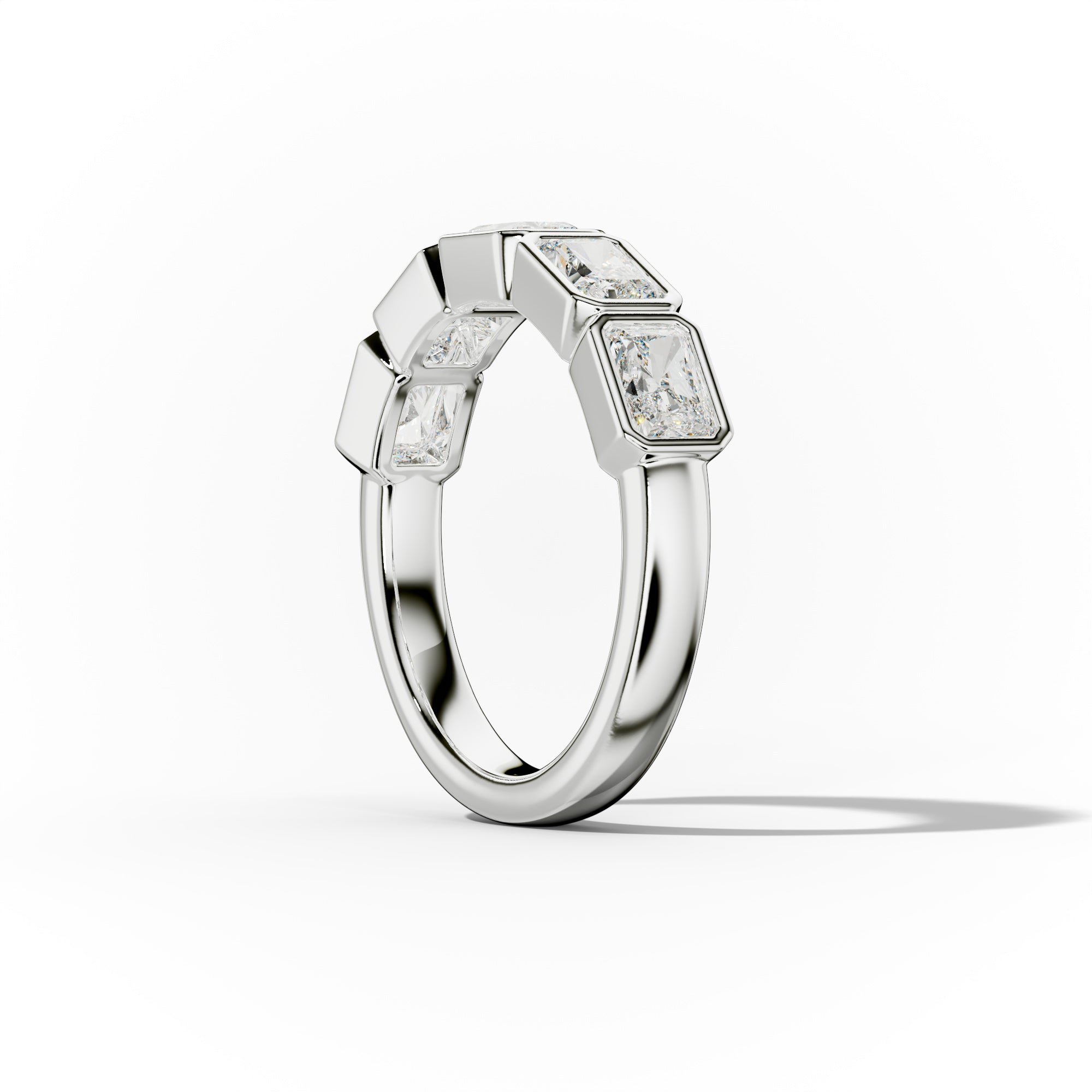 2.0 Carat East West Radiant Cut Bezel Set Diamond Anniversary Band - Elegant Wedding Ring for Women, Perfect for Anniversary Gifts & Special Occasions