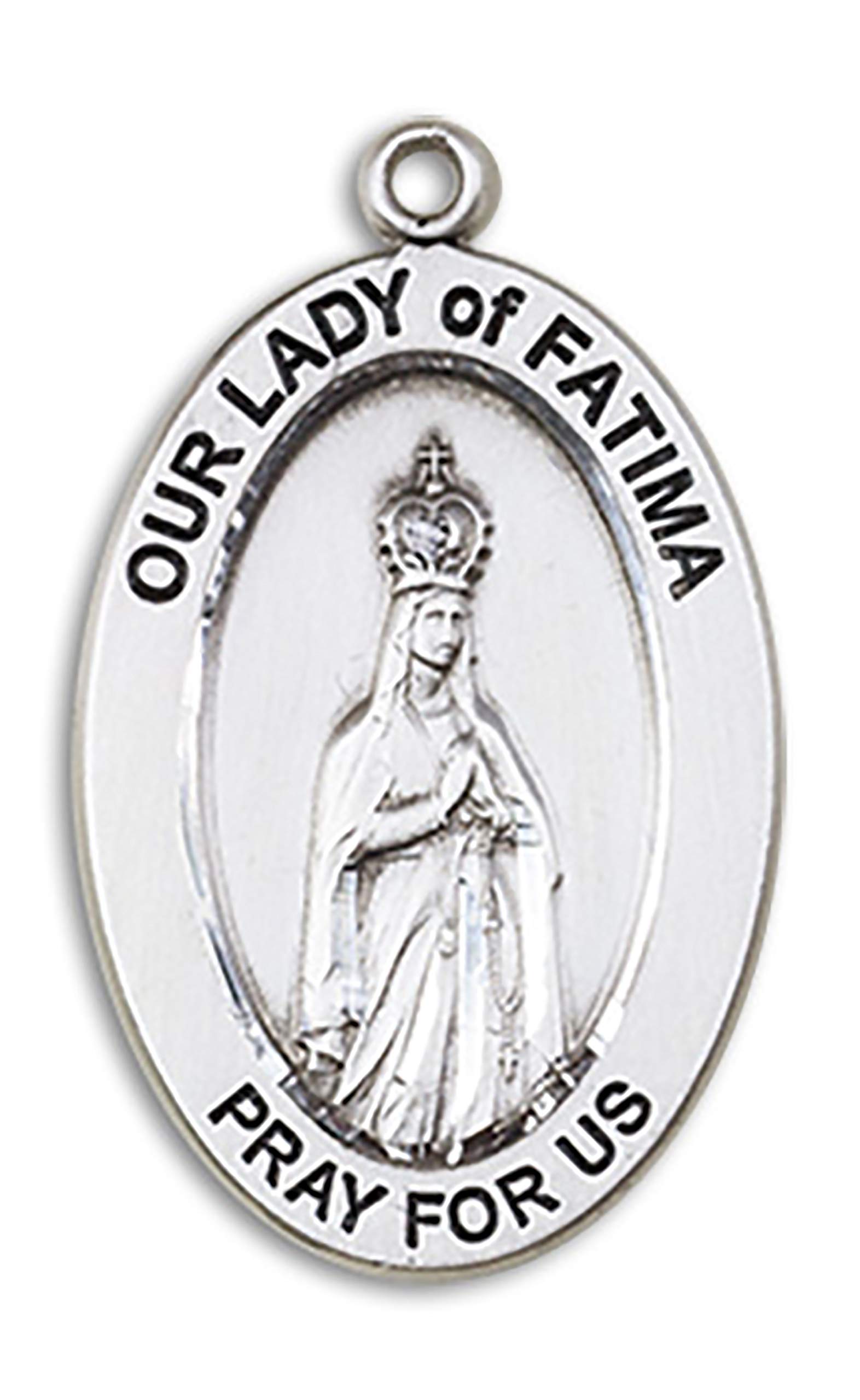 Sterling Silver Saint Medal with Stainless Steel Chain & Gift Box - Religious Jewelry for Baptism, First Communion & Everyday Faith Wear