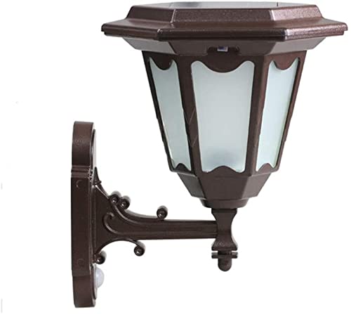 Solar Powered Outdoor Wall Light with Motion Sensor - Waterproof LED Garden Lighting for Pathways, Patios & Entryways - Retro Style Wall Mounted Fixture for Home Security & Landscape Illumination