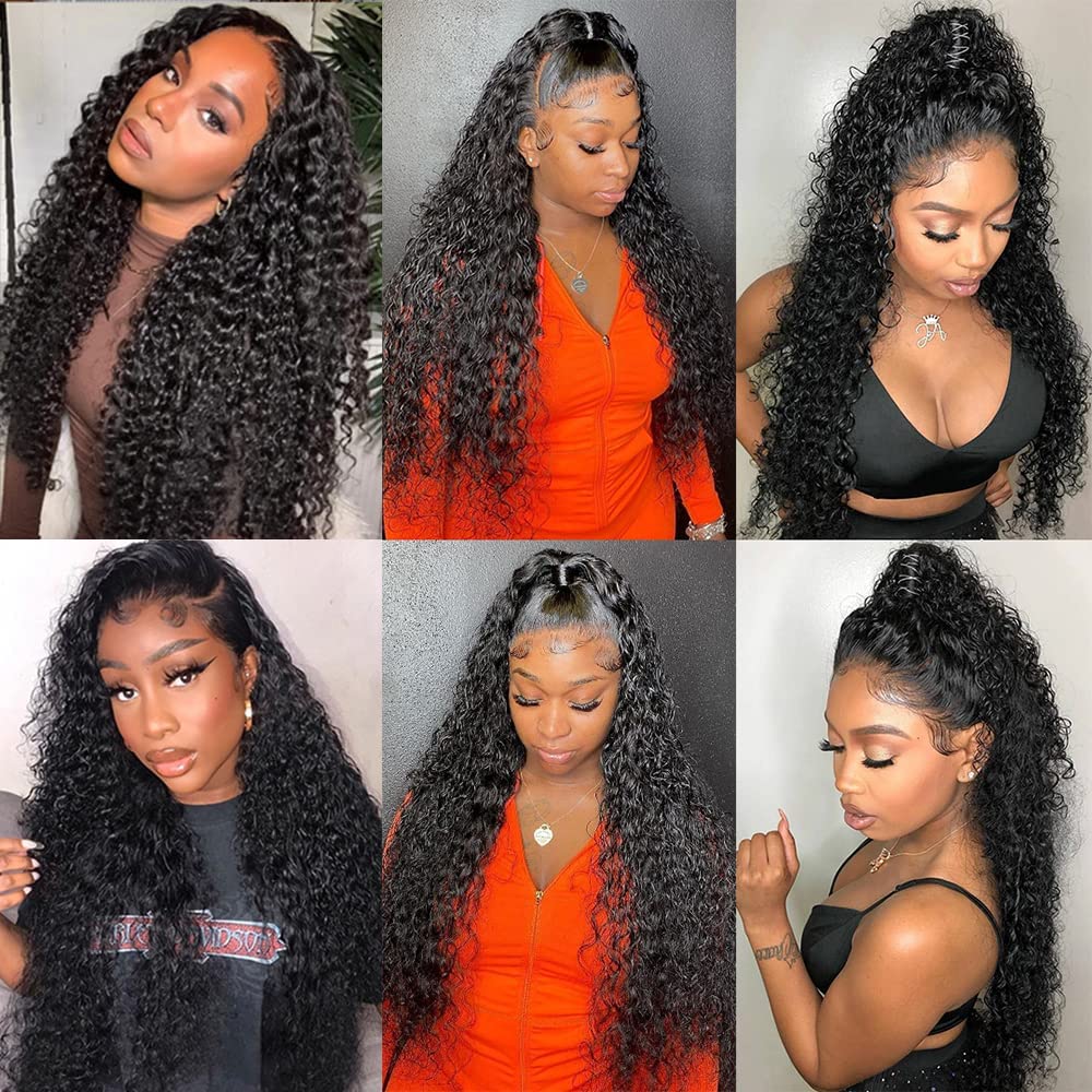 360 Lace Front Wigs Human Hair Deep Wave - 22 Inch HD Full Lace Wigs with Baby Hair & Pre Plucked Hairline | Natural Black Color | Perfect for Daily Wear, Parties, Cosplay & Special Occasions