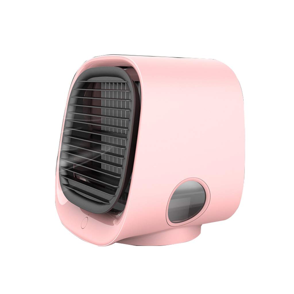 USB Rechargeable Mini Desk Fan with 300ml Humidifier & LED Light - Portable Air Cooler for Home, Office, Bedroom | Quiet Cooling Fan for Work, Study & Sleep | Personal Air Conditioner for Desks & Nightstands