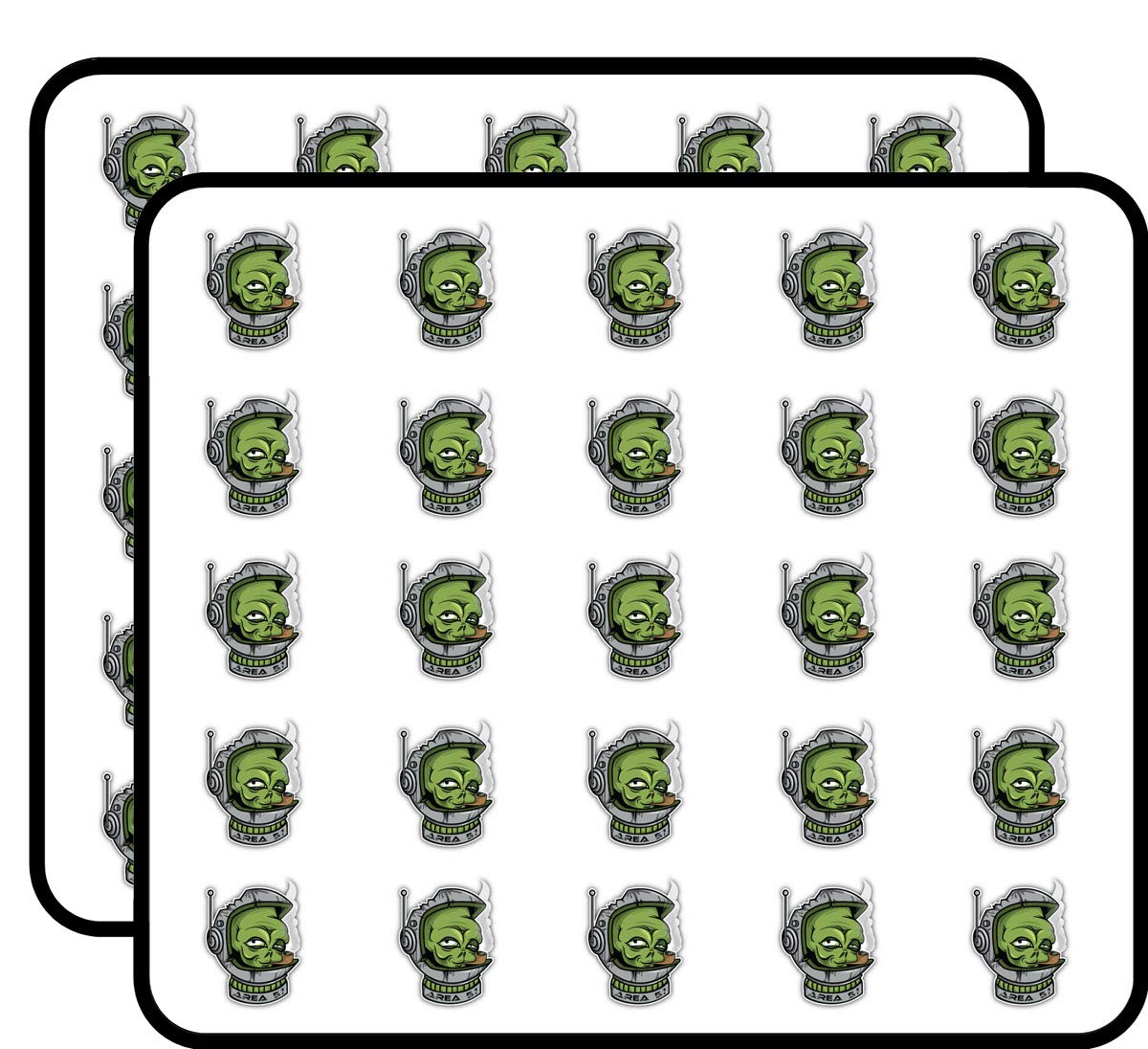 50 Pack Cartoon Alien Head Stickers for Scrapbooking, DIY Crafts, Bullet Journals & Kids Art Projects - Fun Decorative Vinyl Stickers for Planners, Calendars, Albums and School Supplies