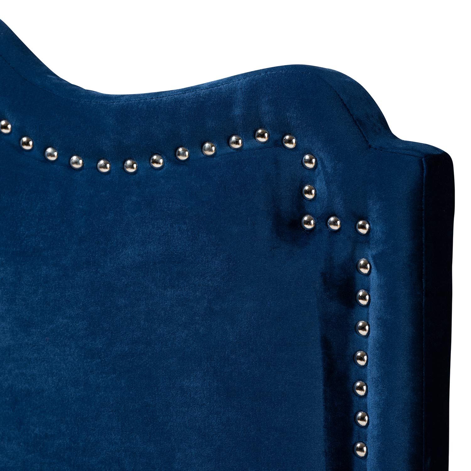 Baxton Studio Nadeen Modern Navy Blue Velvet Queen Size Headboard - Upholstered Fabric Bed Frame for Master Bedroom & Guest Room Decor