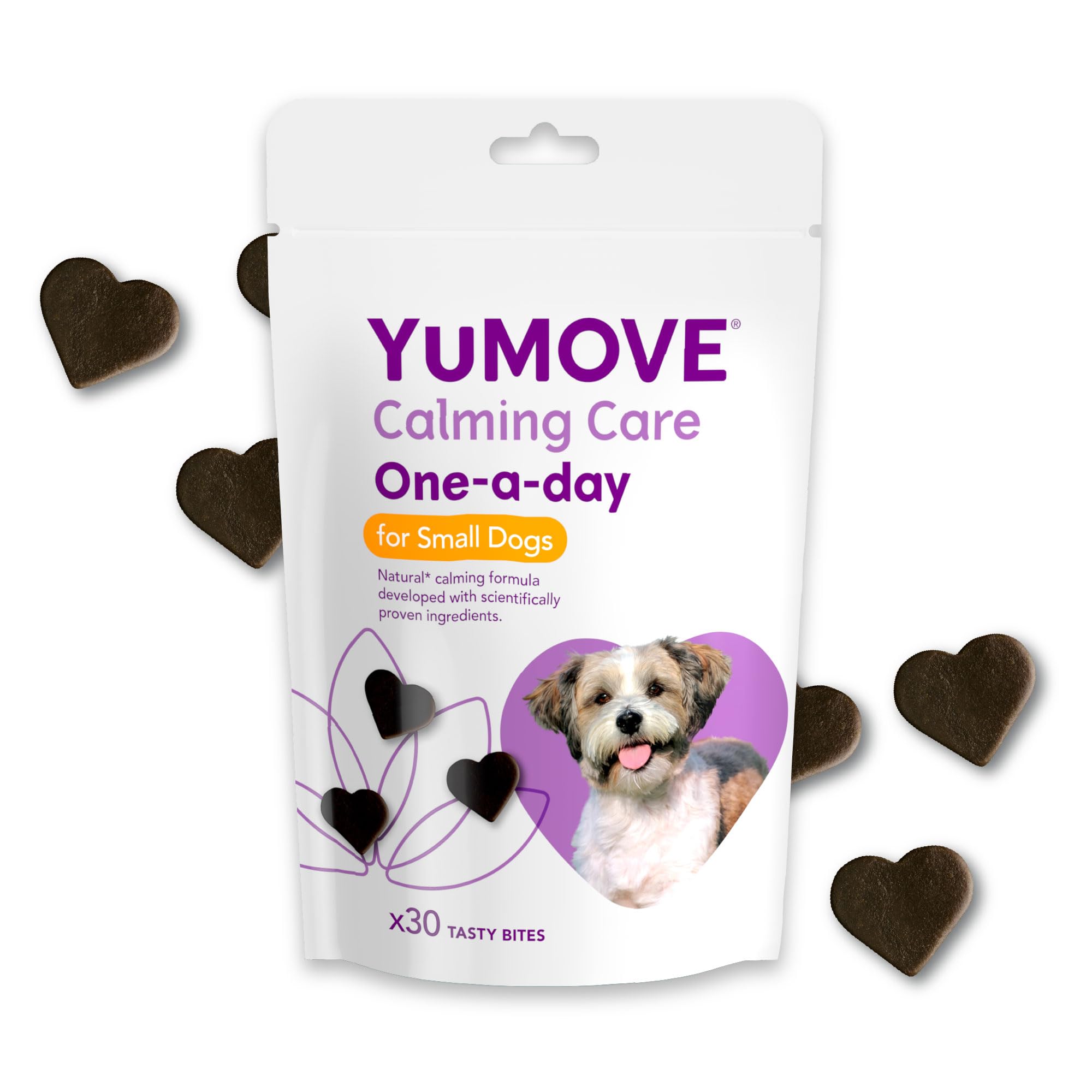 YuMOVE Calming Care Dog Anxiety Relief Chews - Stress & Nervousness Supplements for Small Dogs, 30 Tasty Treats (1 Month Supply) - Perfect for Travel, Vet Visits & Fireworks Anxiety