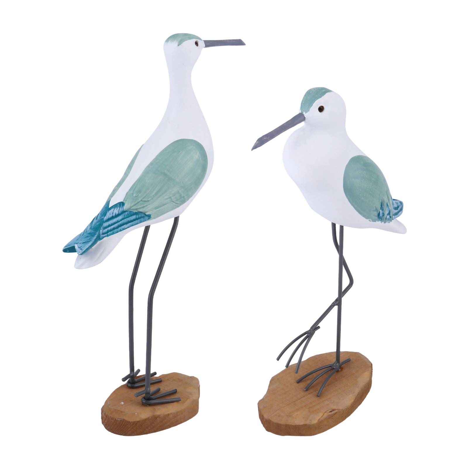 EXCEART 2 Pack Wooden Seagull Ornaments - Handcrafted Desktop Decor, Realistic Simulation Bird Statue for Home & Office - Perfect for Beach Theme Decor, Coastal Living Room, Nautical Gift Ideas
