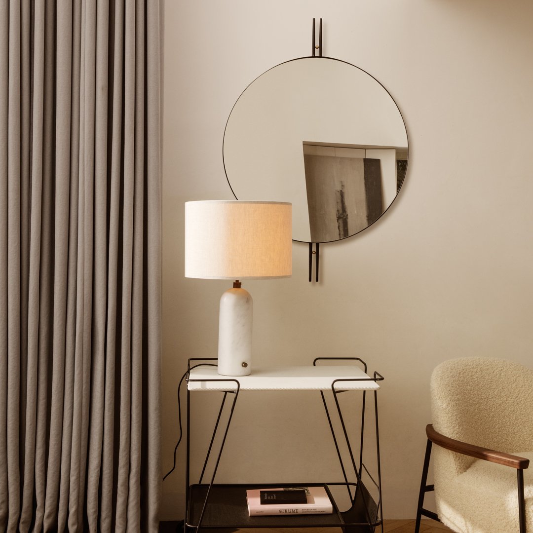 Gubi GamFratesi IOI Wall Mirror - Modern Round Frameless Mirror for Living Room, Bedroom, and Entryway Decor