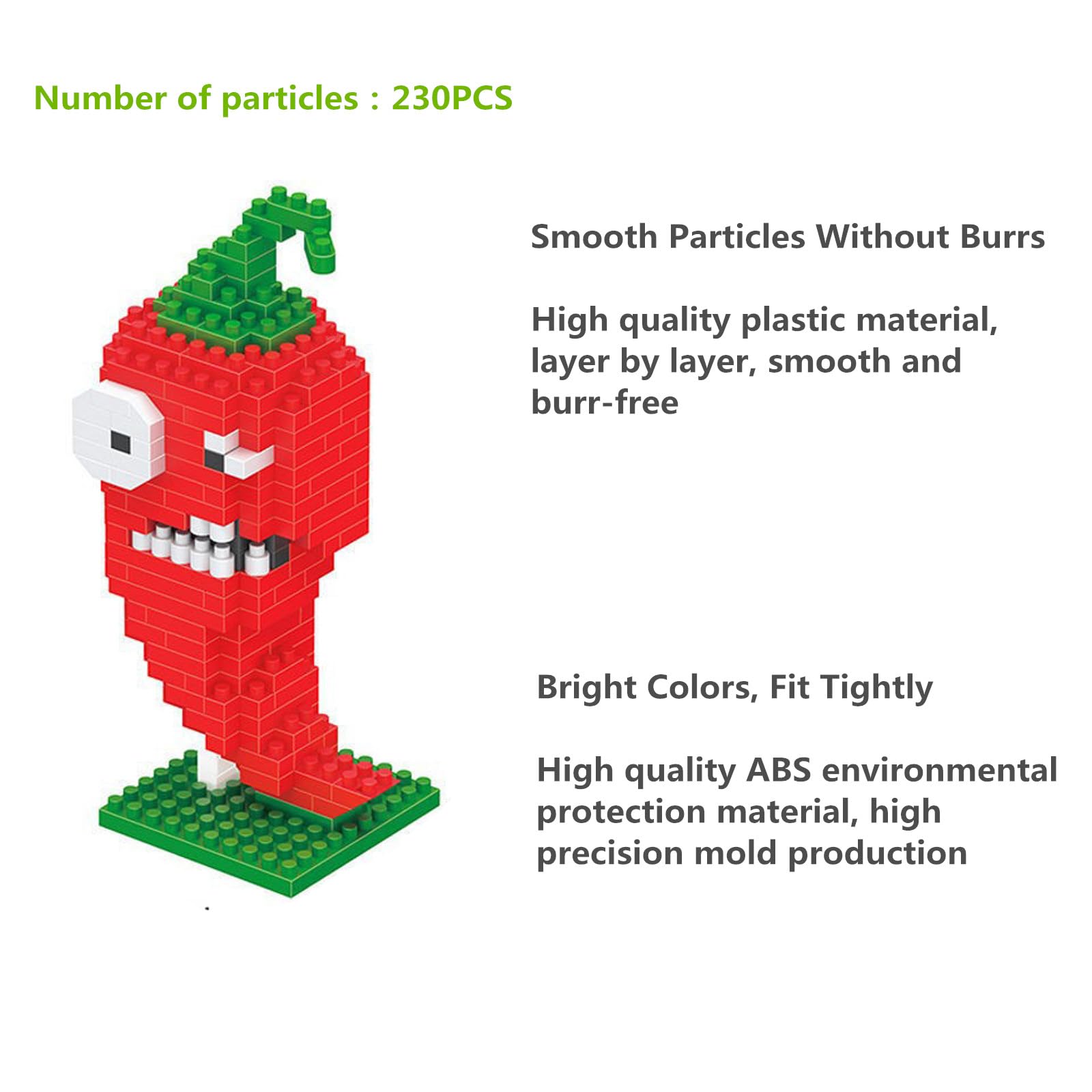 1PCS Plants vs Zombies Action Figures - PVZ Series 1 & 2 Collectible Toy Set with Chili Plant Building Blocks | Perfect Gift for Christmas & Birthday (Great for Game Fans & Collectors) | Playtime, Display & Gifting Scenarios