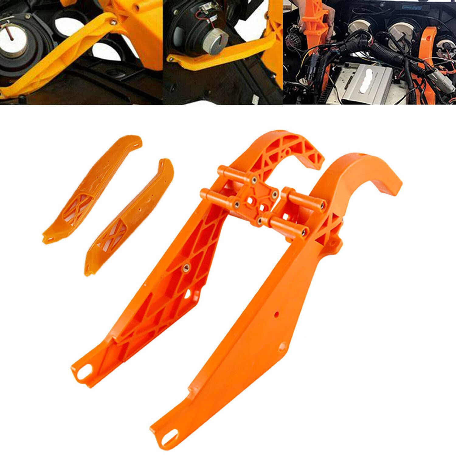 Harley Touring FLHT FLHX Inner Fairing Batwing Support Brackets with Speaker Racks (1993-2013) - Perfect for Road Trips & Custom Audio Upgrades