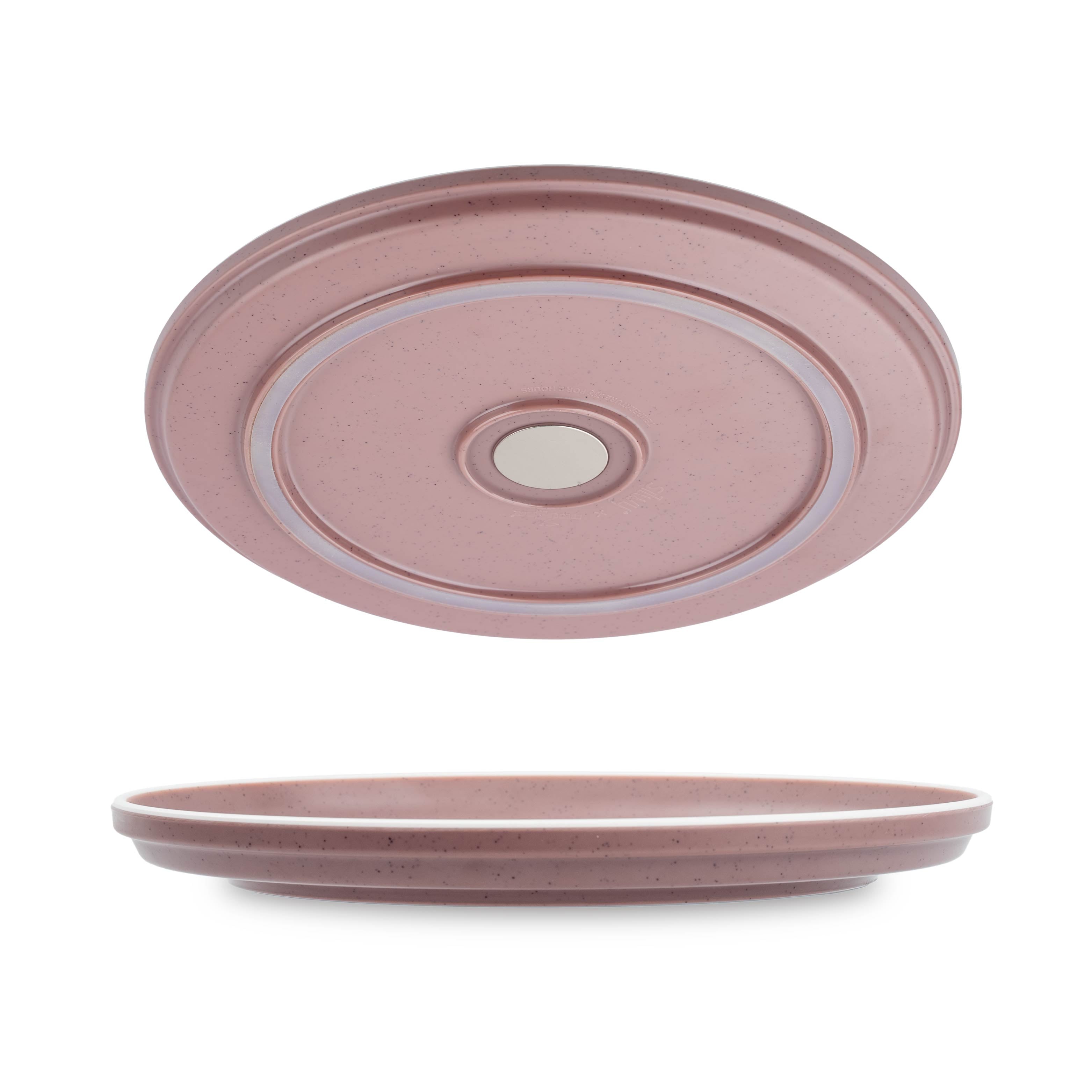 Premium Plastic Plates Set - 25cm Dolomite Rose Color, Durable & Stylish for Parties, Picnics, and Outdoor Dining