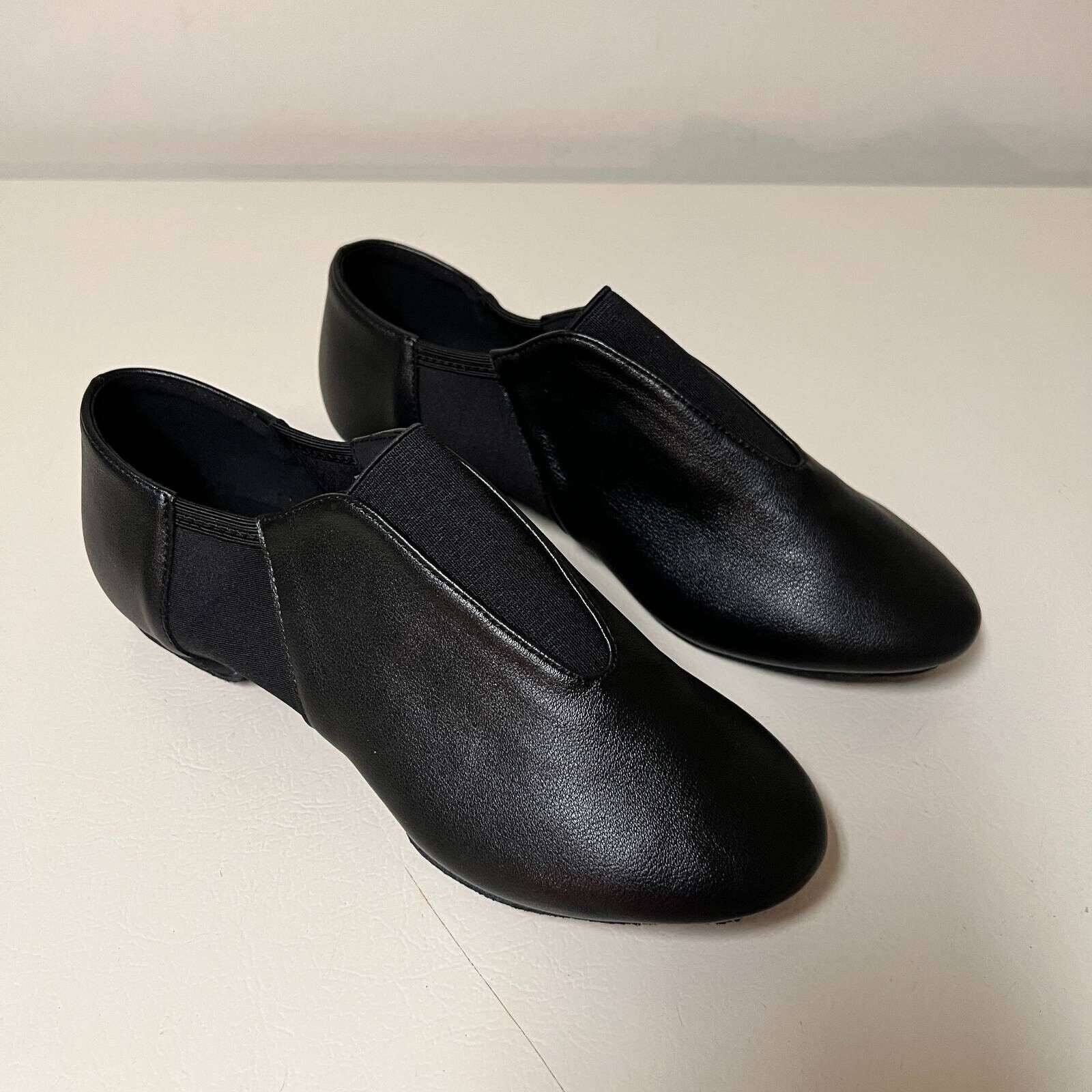 Bokimd Girls Black Elastic Jazz Dance Shoes - Split Sole for Big Kids Size 7Y - Perfect for Ballet, Jazz, and Modern Dance Classes