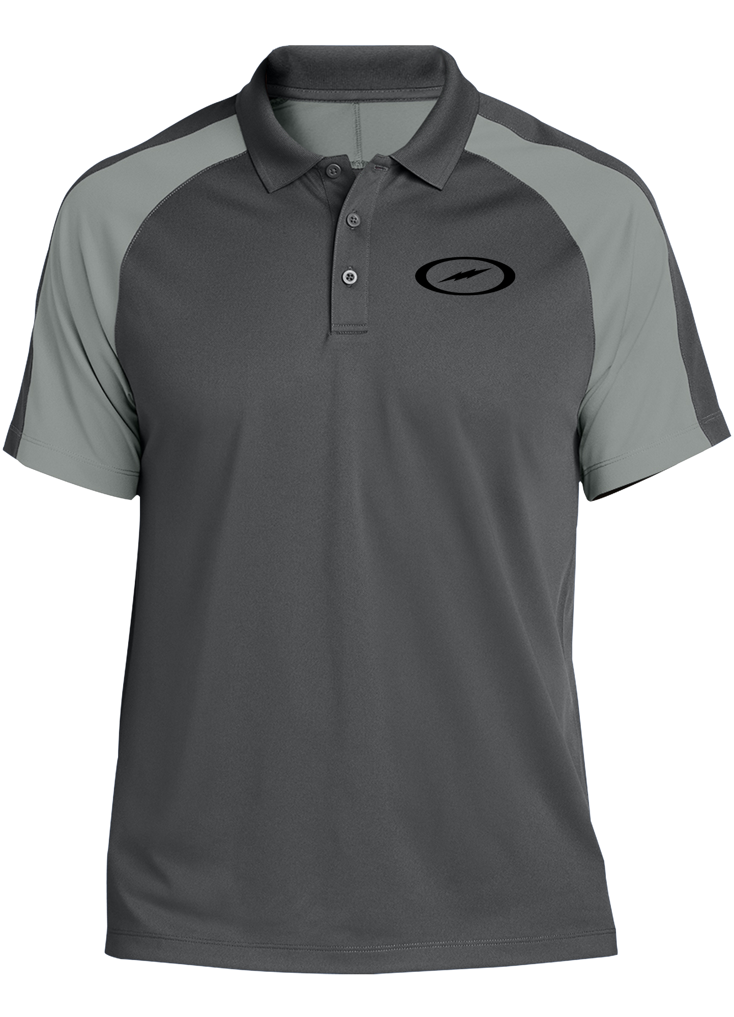 Storm Bolt Tournament Polo Shirt - Men's Performance Golf Polo - Moisture Wicking & UV Protection - Light Gray - Perfect for Golf, Tennis & Casual Wear