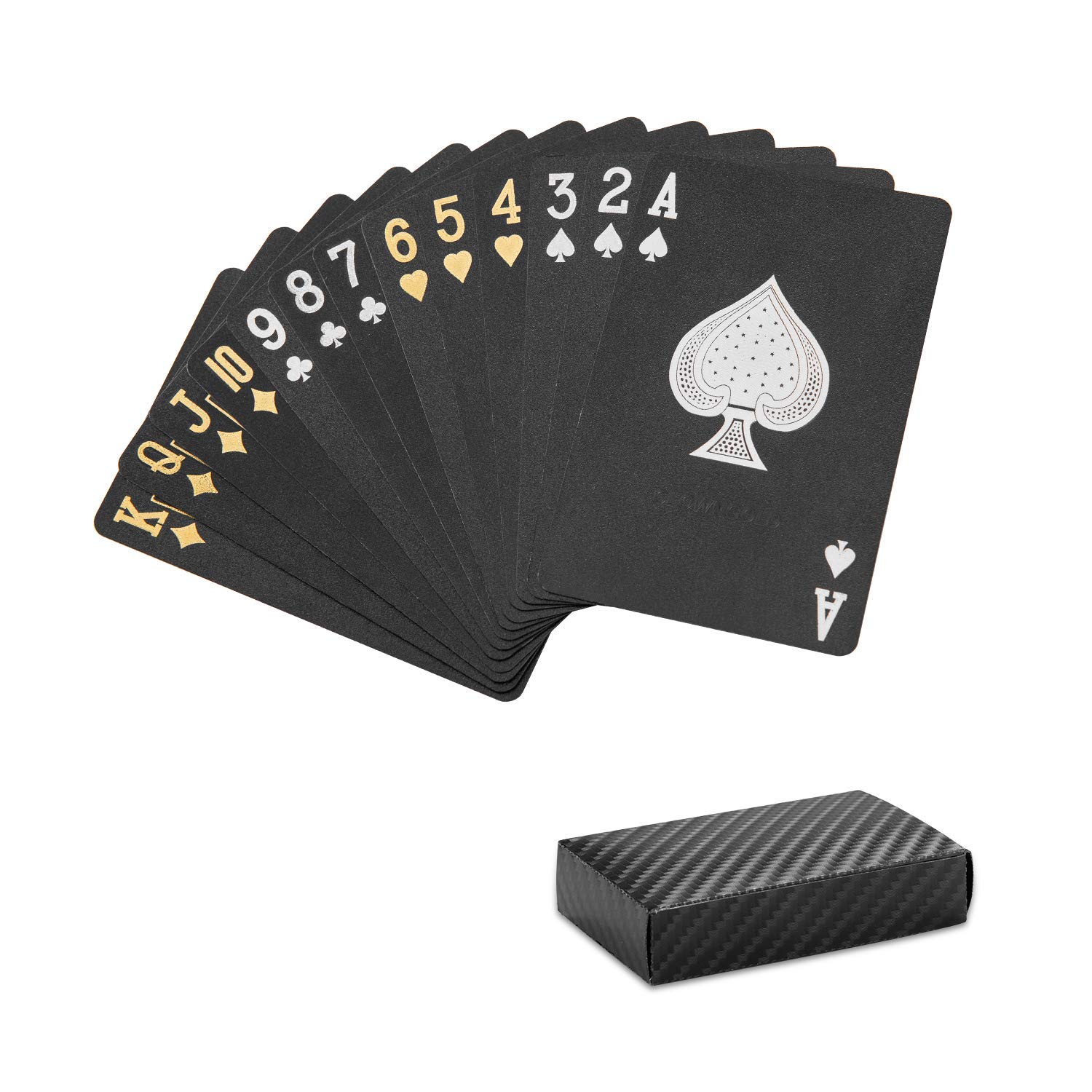 Professional Poker Playing Cards - Black Diamond Waterproof Plastic Standard Deck (1 Deck) | Casino Games, Poker Nights, Magic Tricks & Cardistry Practice