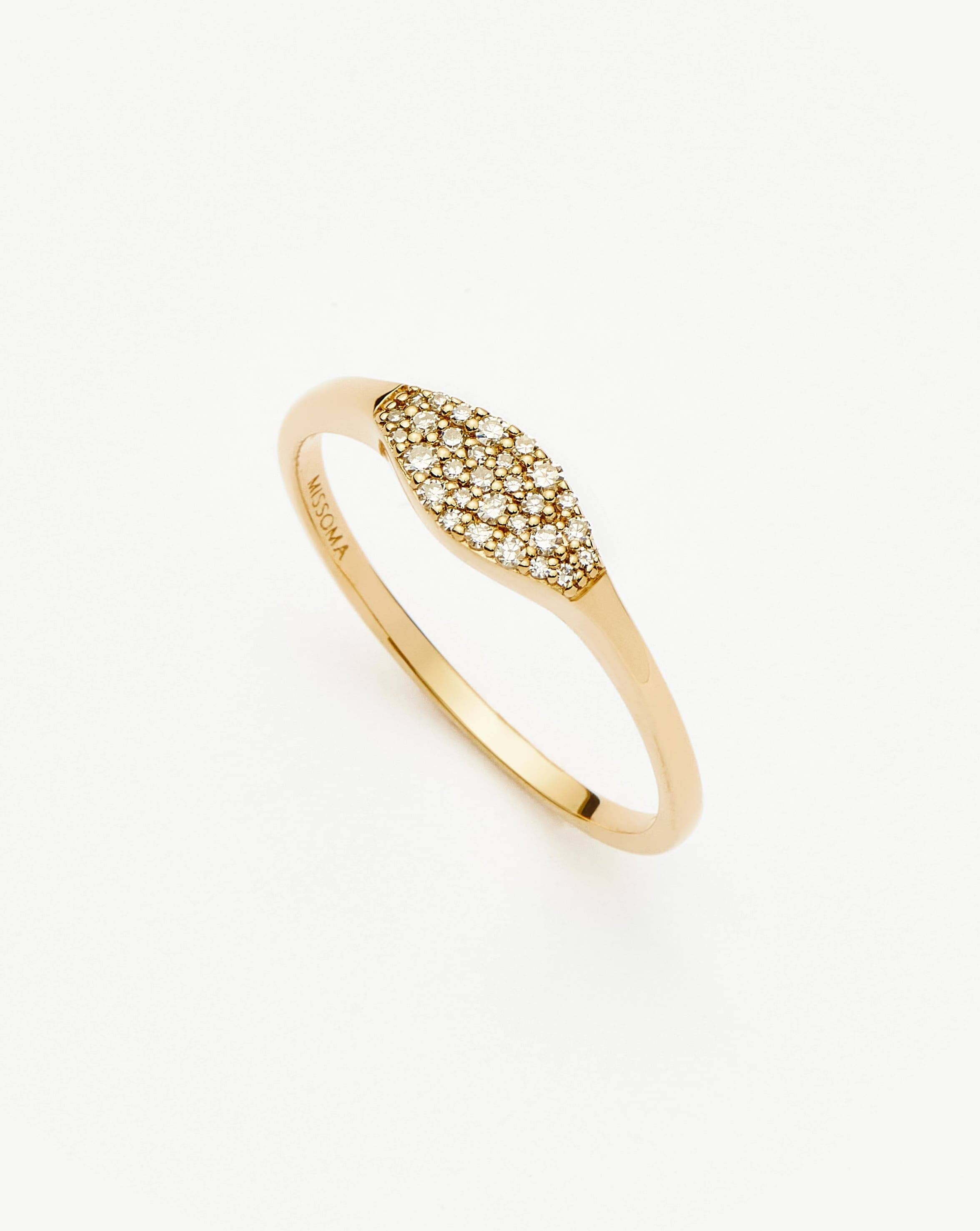 14K Solid Gold Diamond Signet Ring for Men & Women - Elegant & Durable Jewelry for Everyday Wear, Gifts & Special Occasions