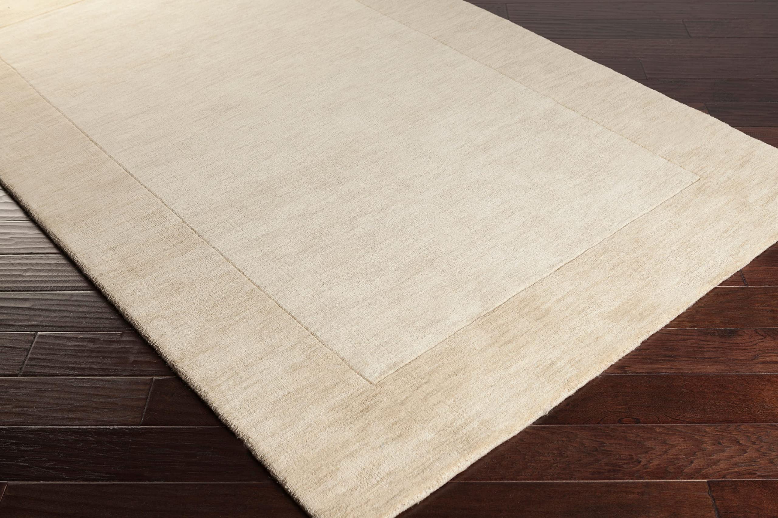 Premium Wool Runner Rug 2x8 - Modern Wheat Design, Cream Area Carpet for Hallway, Kitchen, Bedroom & Living Room - Soft & Durable (2'6