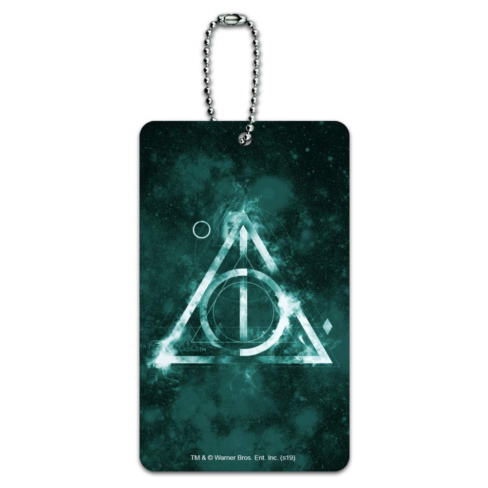 Harry Potter Deathly Hallows Logo Luggage Tag - Durable Suitcase ID Card for Travel - Perfect for Carry-On Bags, Backpacks & Suitcase Identification at Airports