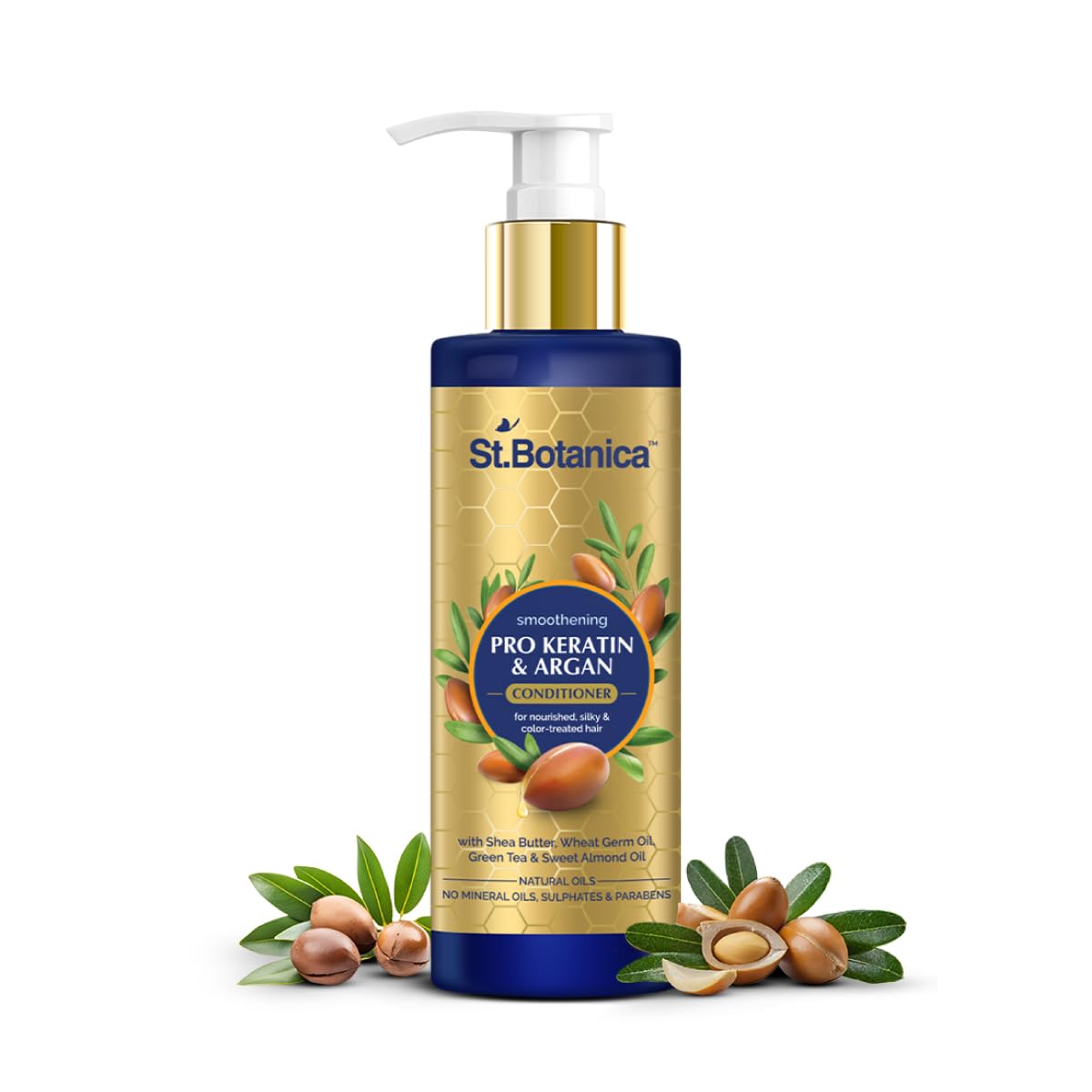 St.Botanica Pro Keratin & Argan Oil Hair Conditioner for Women - Deep Moisturizing Treatment for Dry, Damaged Hair - Adds Shine & Softness - Color Safe - Paraben & Sulfate Free - 200ml - Perfect for Daily Hair Care & Salon-Quality Results at Home