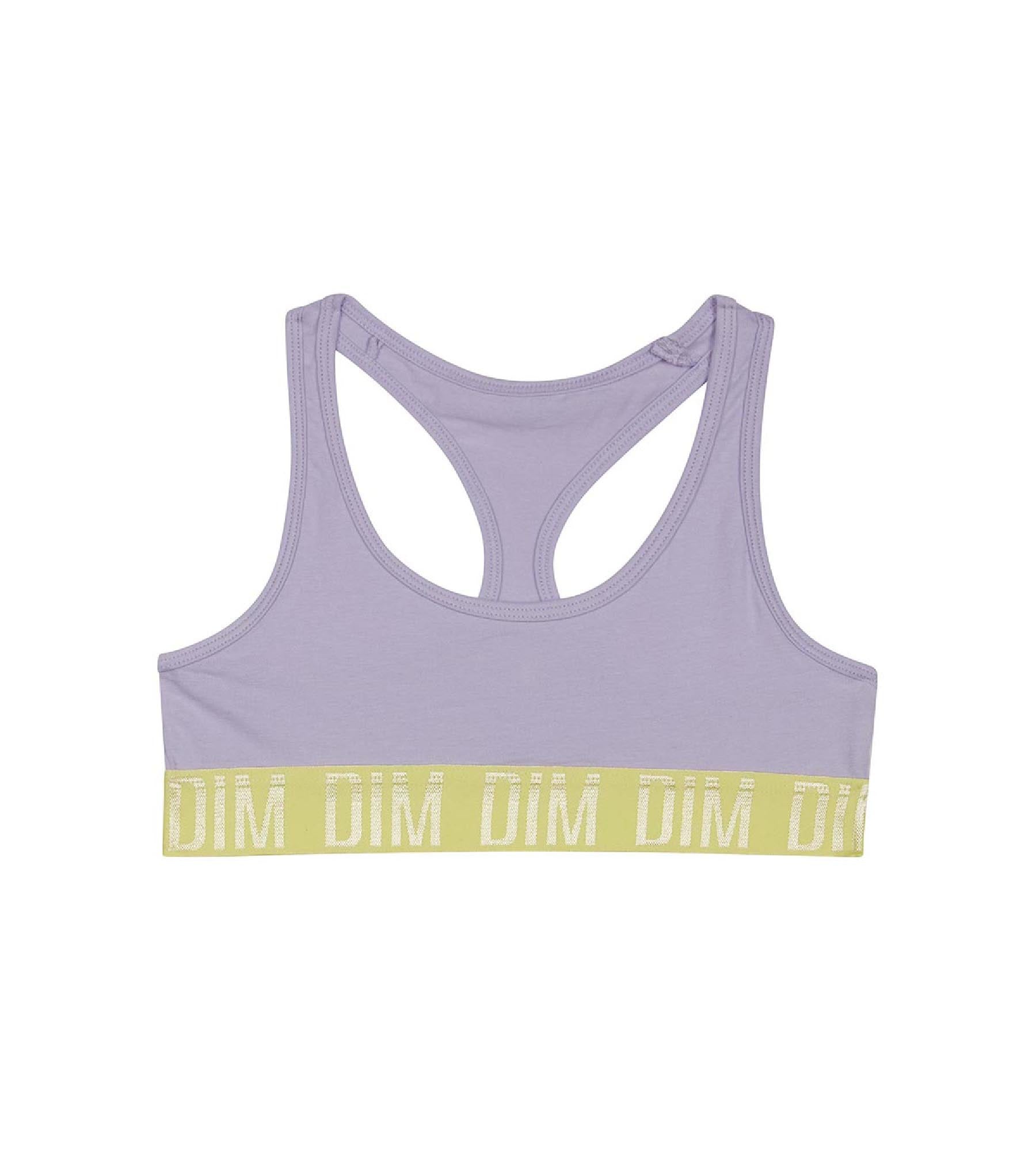 Girls' Cotton Stretch Sports Bra with Support Band - Lila & Anis Dim Sport - Perfect for Running, Yoga & Active Play