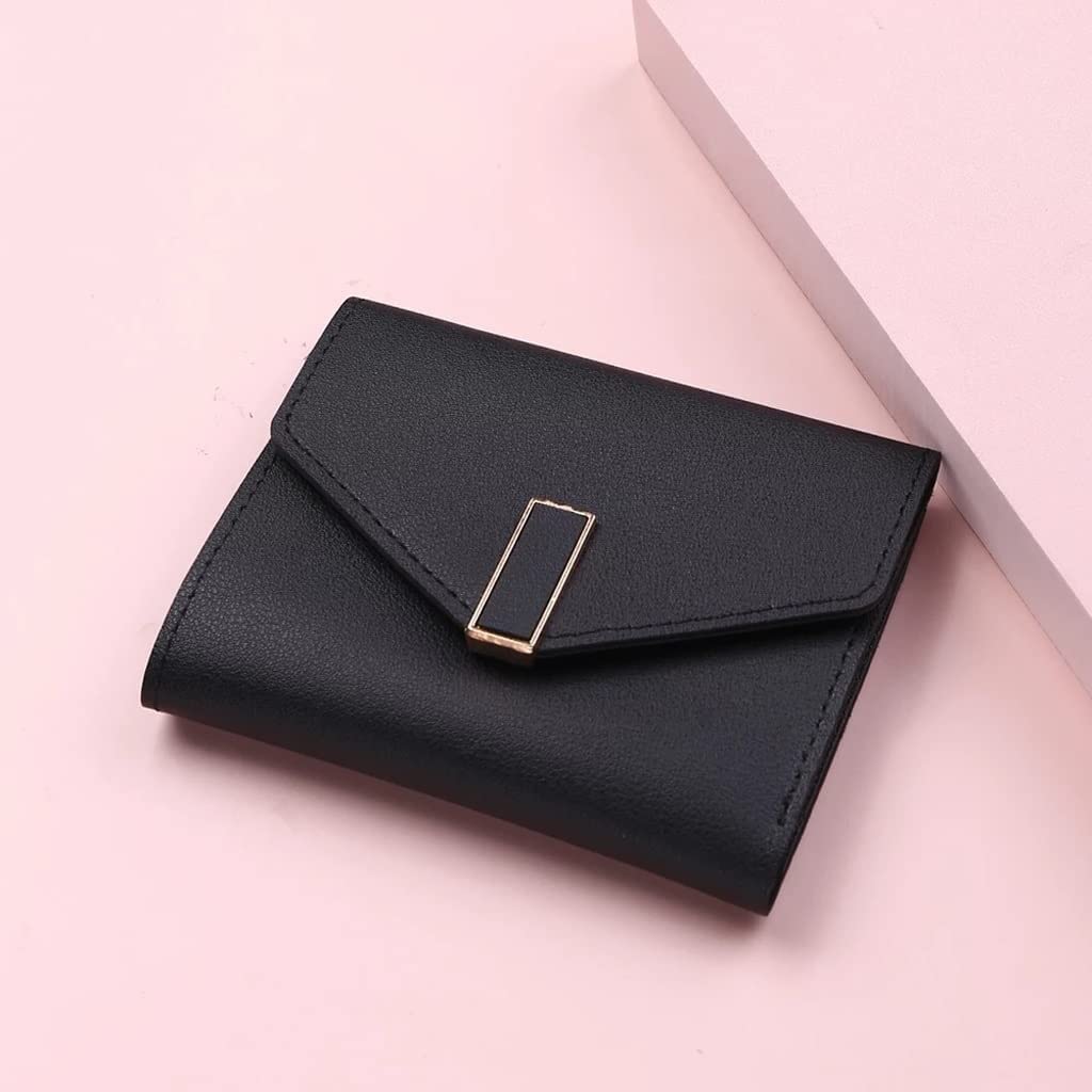 Leather Women's Wallet - Foldable Card Holder & Coin Purse for Daily Use