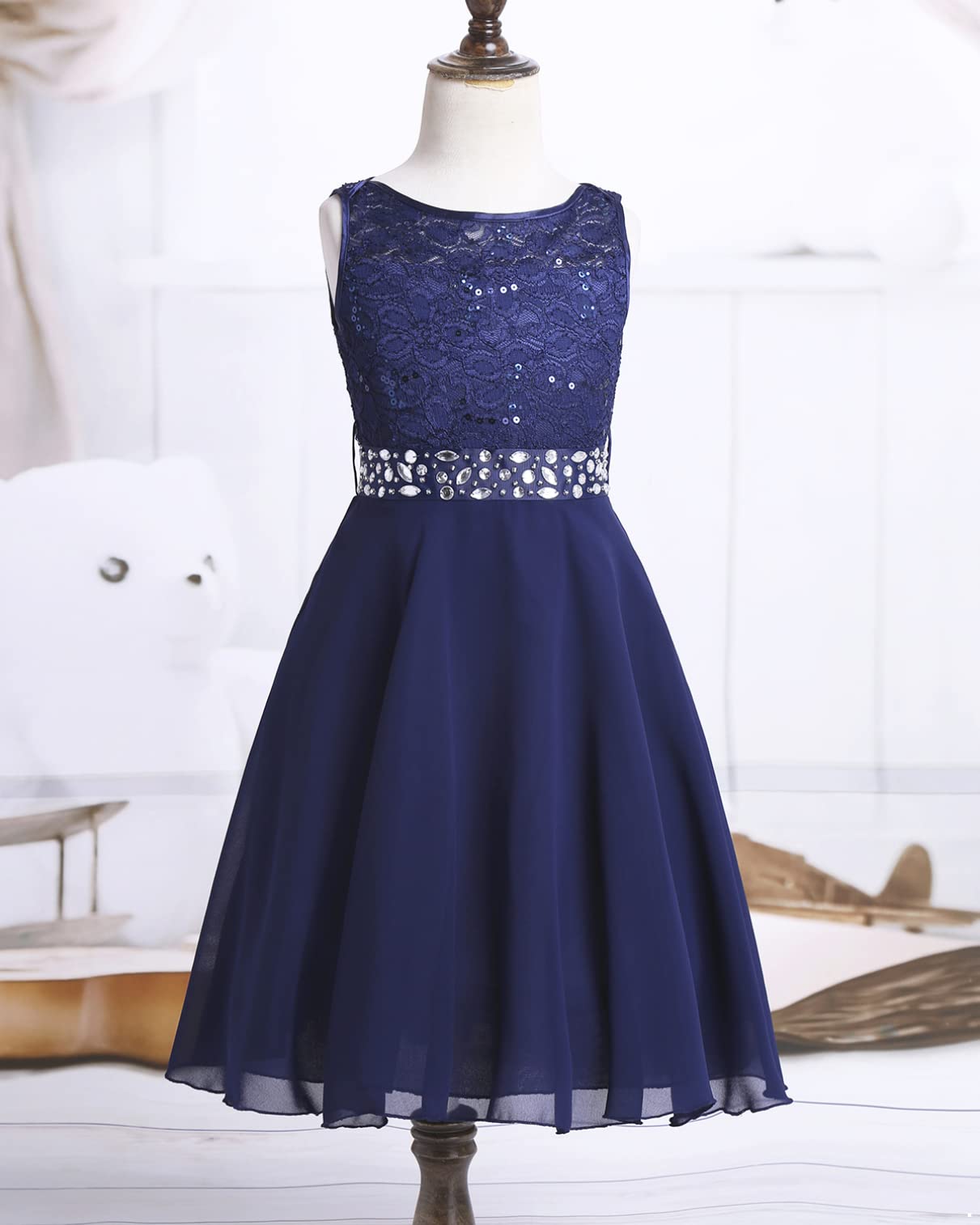 YiZYiF Girls' Floral Lace Sequin Flower Dress for Wedding, Pageant, Party & Formal Occasions - Perfect for Flower Girls, Birthday Celebrations and Special Events