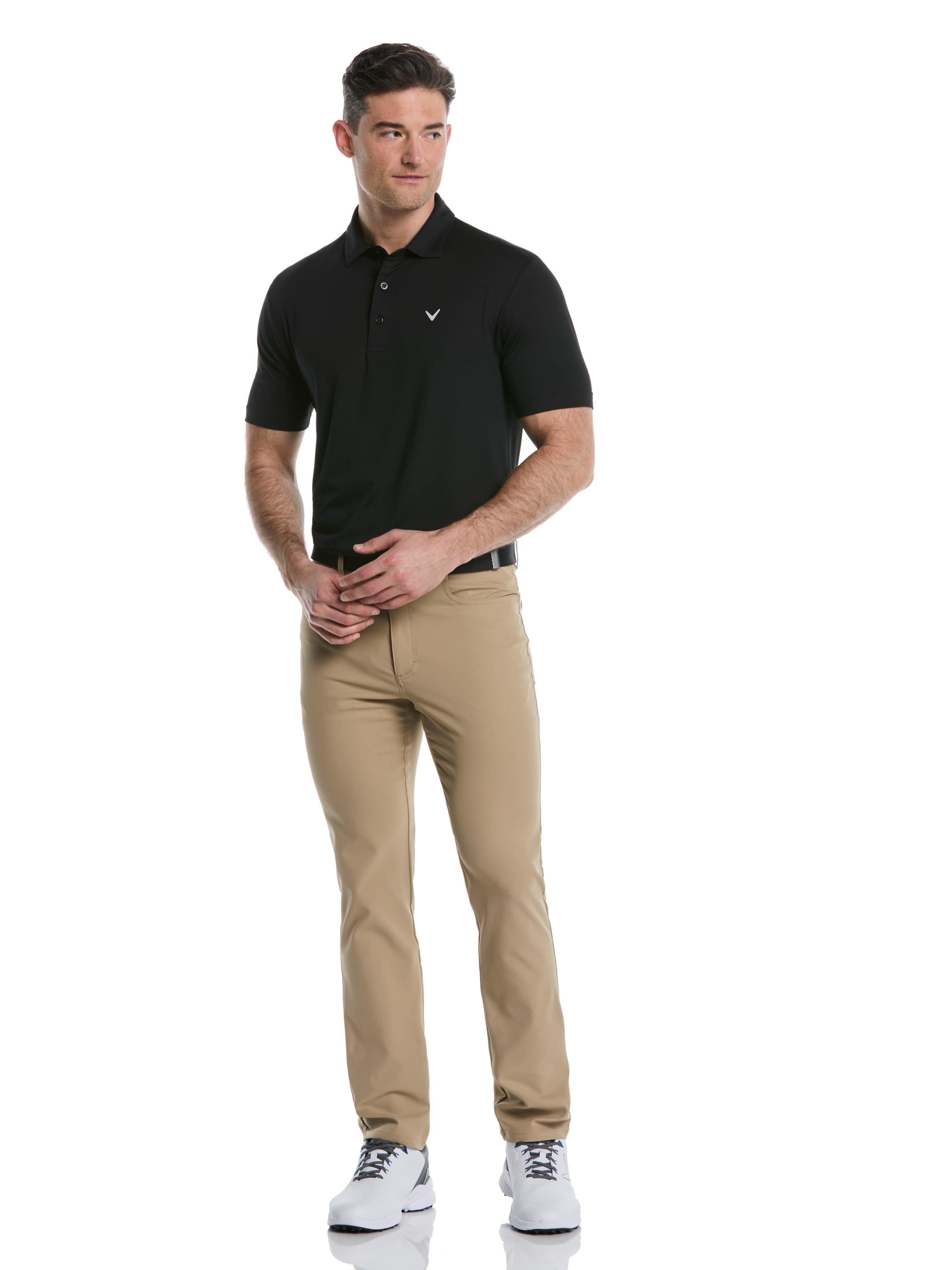 Men's Breathable Micro Hex Solid Golf Polo Shirt - Moisture Wicking & UV Protection for Golf, Casual Wear & Outdoor Activities