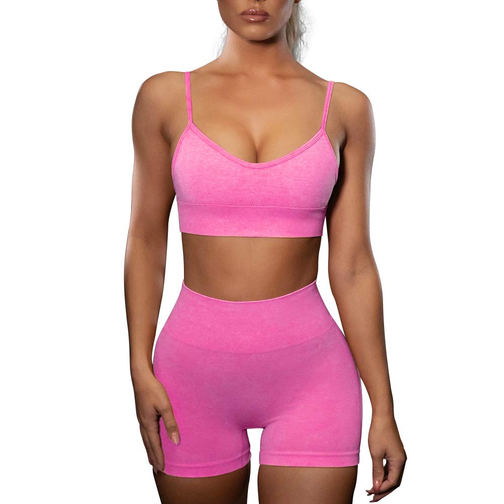 HANERDUN Women's 2-Piece Workout Set - High Waist Yoga Leggings & Sports Bra for Gym, Running & Fitness | Comfortable Activewear for Women