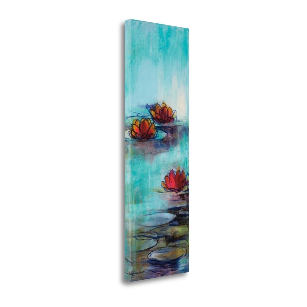 Aqua Lotus II by Karen Lorena Parker - Premium Fine Art Giclee Print on Gallery Wrap Canvas, Ready to Hang Wall Decor for Living Room, Bedroom & Office