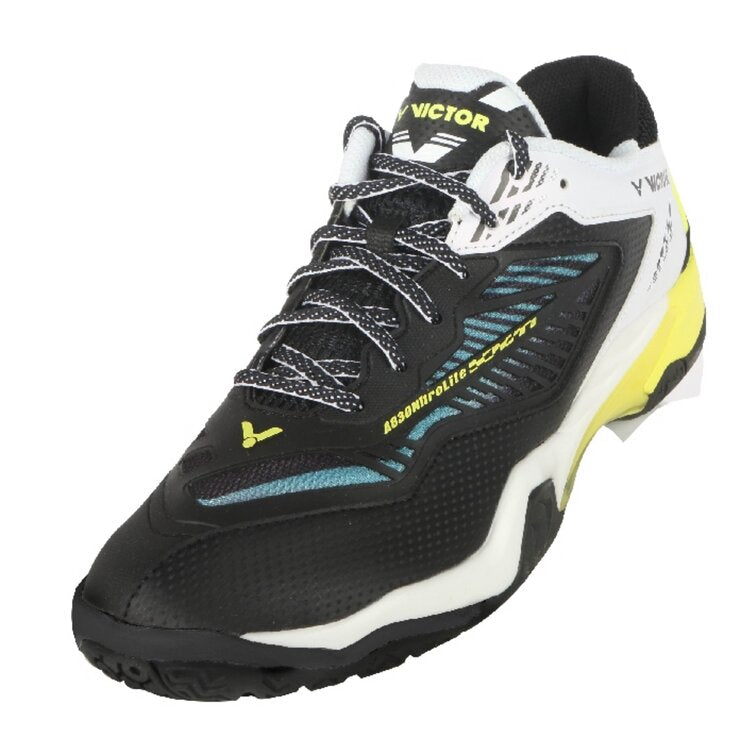 Victor A830 NitroLite CA Badminton Shoes for Men & Women - Lightweight Indoor Court Shoes with Cushioning - Perfect for Badminton, Squash, Volleyball & Indoor Sports (Black/White)