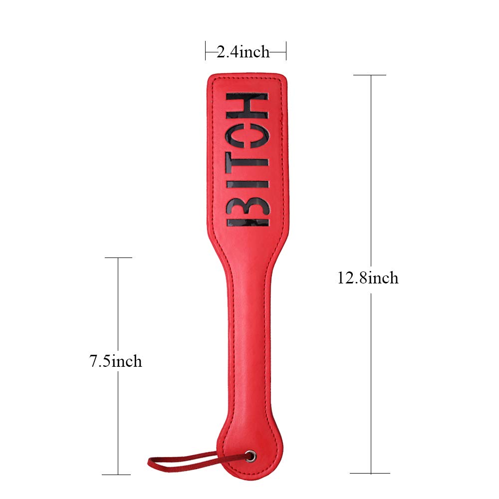 Premium Faux Leather Spanking Paddle - 12.8 Inch Adult BDSM Toy for Couples, Spanking Games & Sensual Play - Red Bondage Accessory for Bedroom Fun, Roleplay & Erotic Adventures