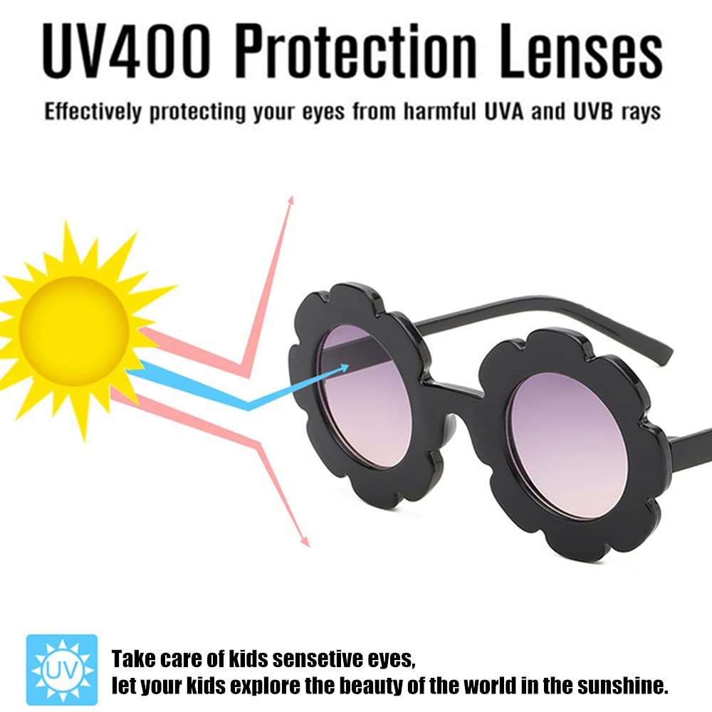 **Cute Toddler Flower Sunglasses for Girls & Boys – UV400 Protection, Colorful Kids Sun Glasses (Ages 3-8) – Perfect for Beach, Outdoor Play & Summer Fashion**