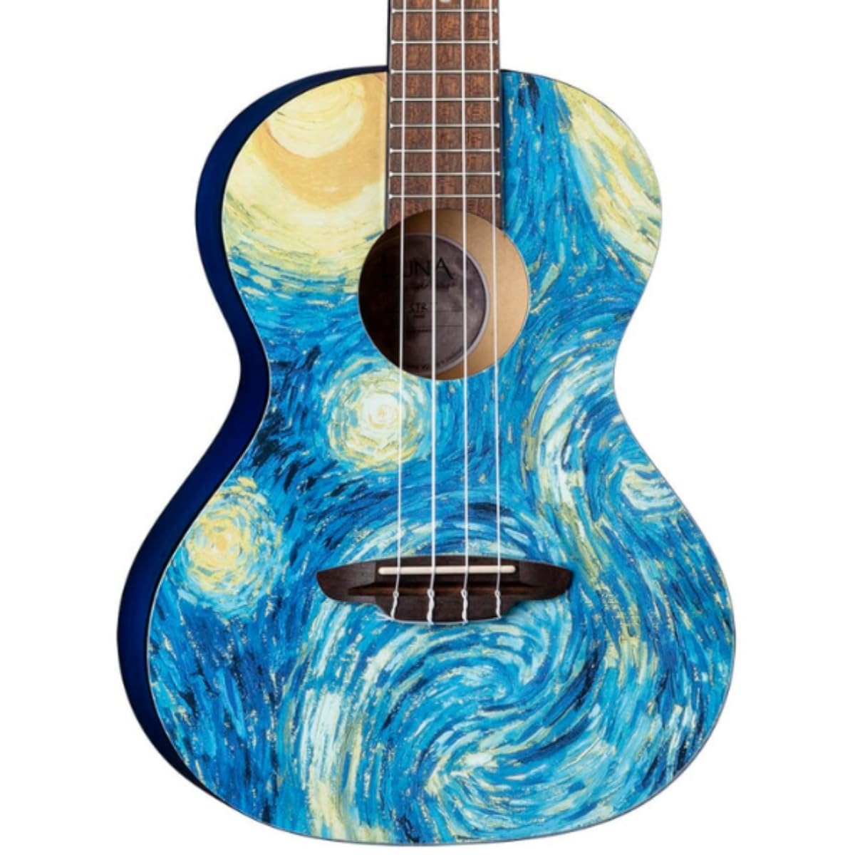 Starry Night Tenor Ukulele 4-String with Gig Bag - Luna Guitars UKE STR T - Perfect for Beginners, Travel & Beach Performances