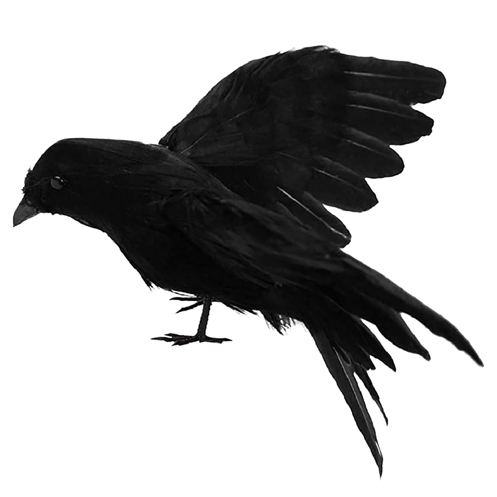 Realistic Black Artificial Woodland Birds for Halloween Decor - Large Snowflake Ornaments for Garden, Home, and Outdoor Holiday Decorations | Perfect for Christmas, Winter, and Seasonal Party Decor