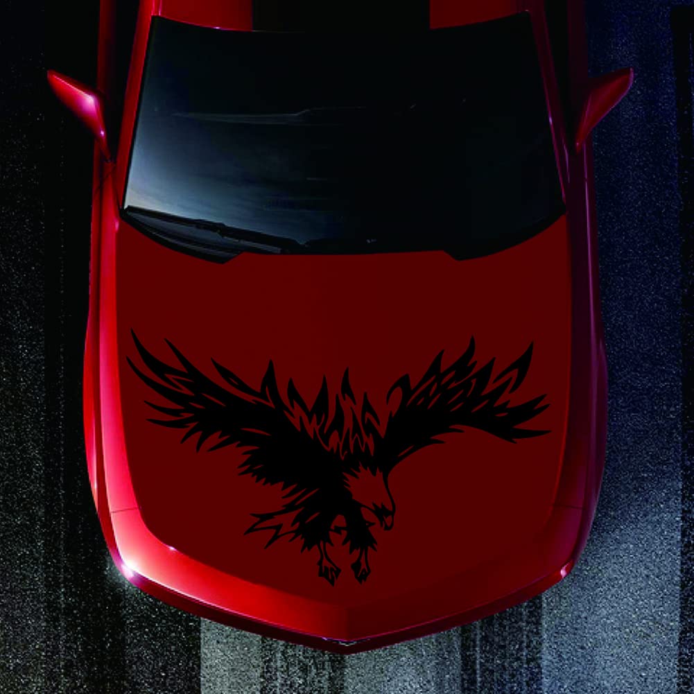 Gigicloud Flying Wings Eagle Car Decals - Cool Eagle-Shaped Vinyl Stickers for Car Hood, Body & Side - Universal Self-Adhesive Automotive Graphics for Styling (Perfect for Trucks, SUVs & Sports Cars)