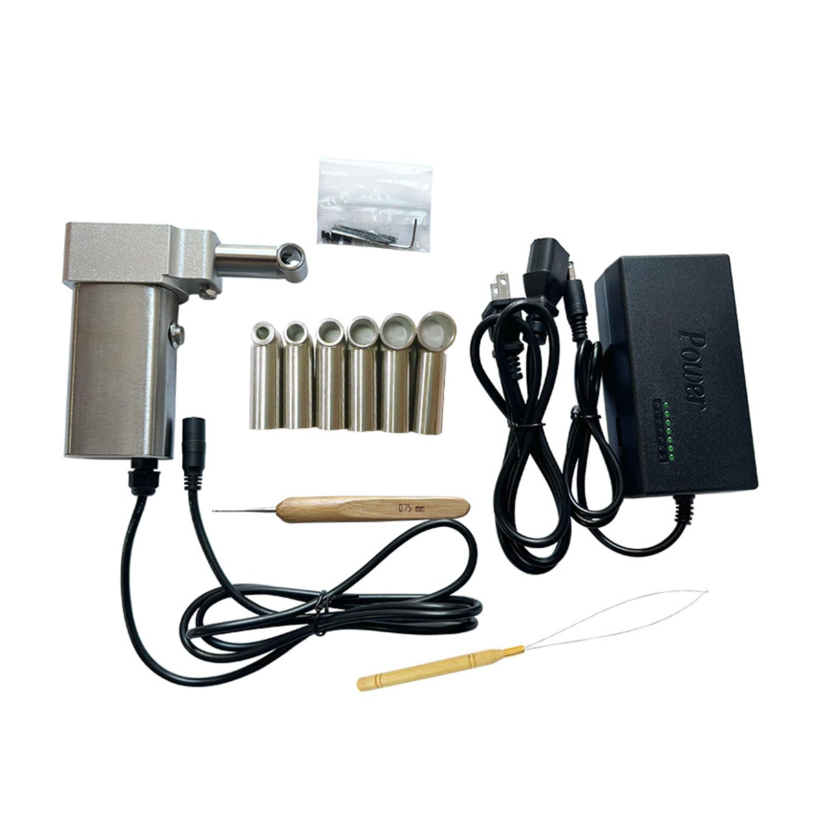 Electric Dreadlock Machine - Portable Handheld Instant Locs Maker with 6 Interchangeable Heads for Quick & Easy DIY Dreadlocks | Perfect for Salon Professionals, Home Hair Styling & African Hair Braiding