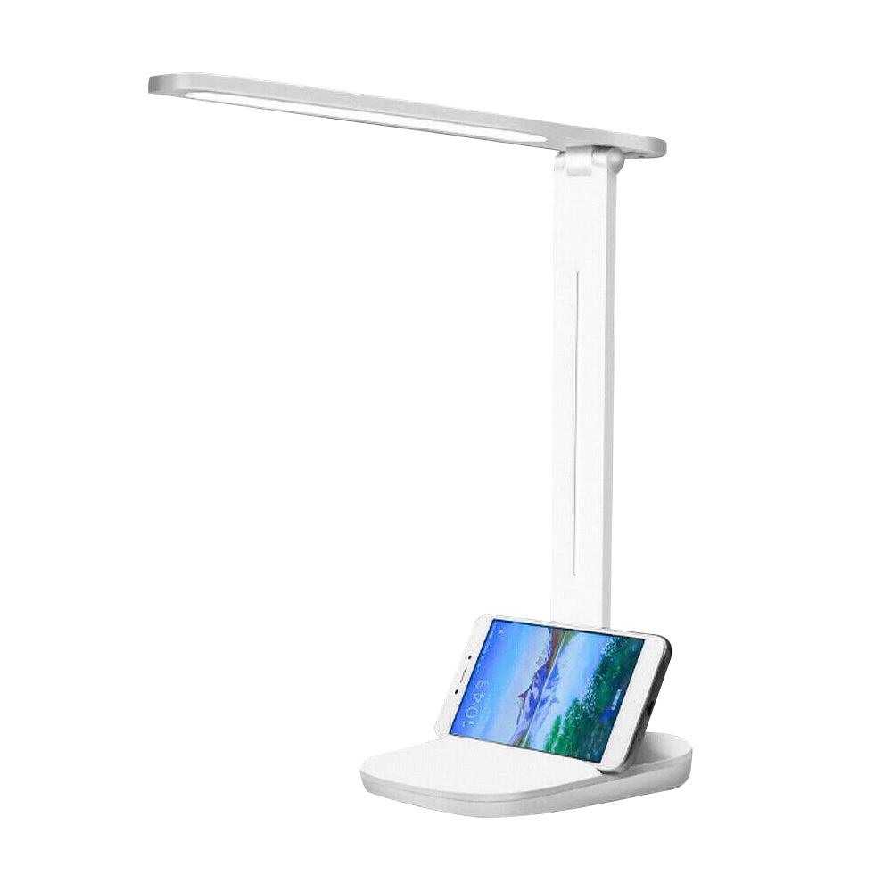 Dimmable LED Desk Lamp with USB Charging Ports - Adjustable Brightness Touch Control, Perfect for Study, Reading & Bedside Use - Phone Stand & Night Light for Home Office