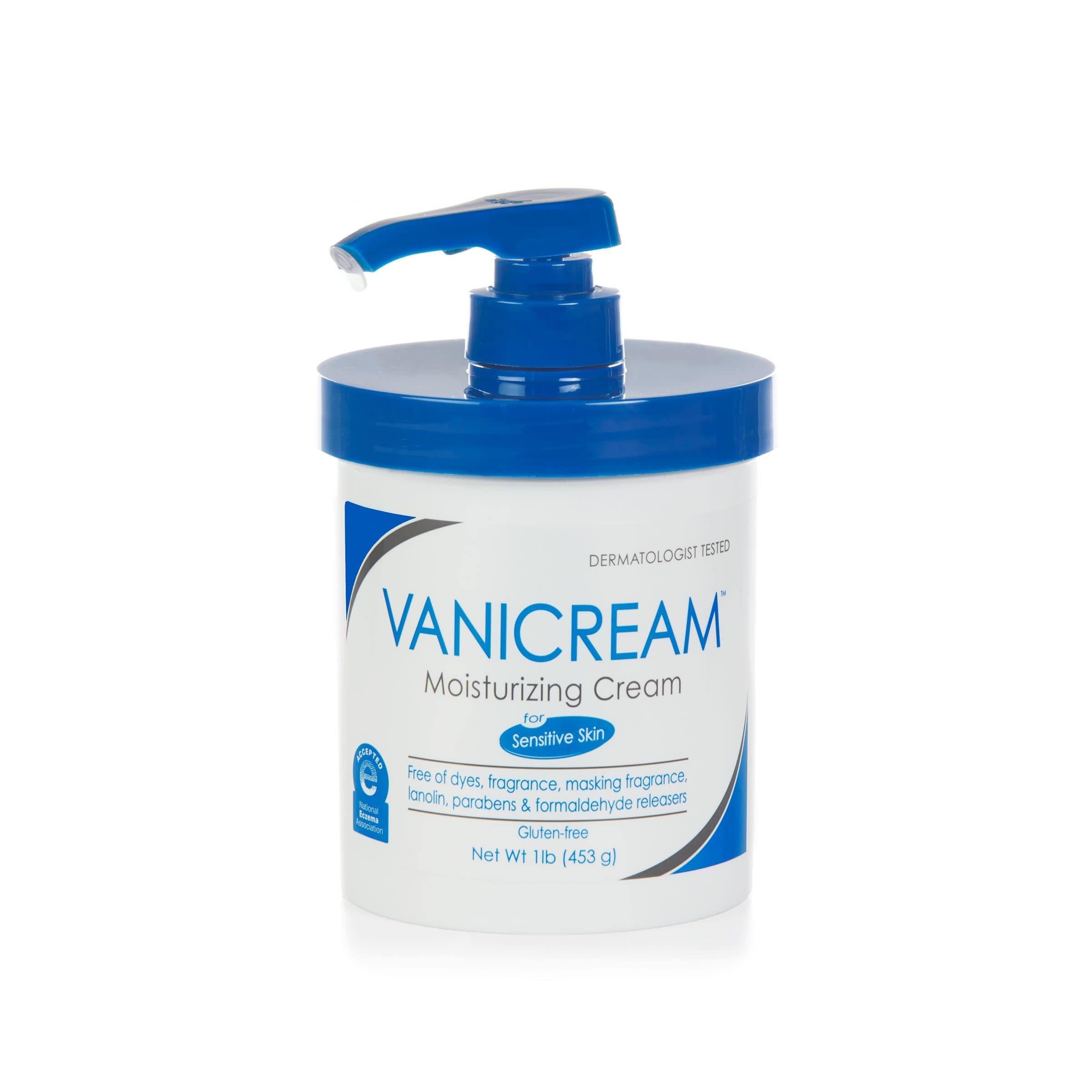Vanicream Moisturizing Skin Cream with Pump Dispenser - 16 fl oz (1 lb) - Fragrance-Free Sensitive Skin Moisturizer Without Common Irritants - Dermatologist Recommended for Dry, Sensitive Skin - Pack of 12 - Ideal for Daily Face & Body Hydration, Eczema & Psoriasis Care