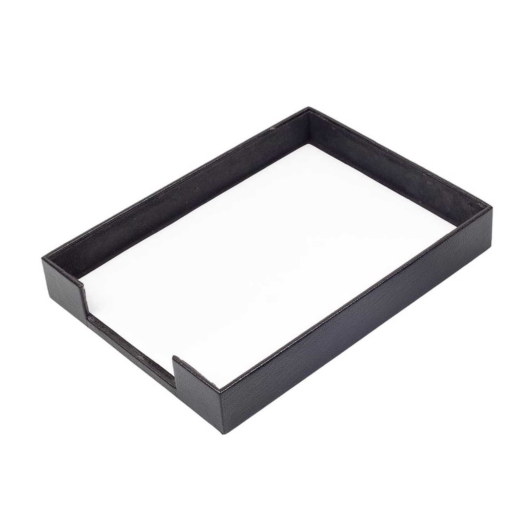 MOOGCO Leather Document Tray - Premium Office Desk Organizer for Files and Papers - Black Executive Desk Accessory - Perfect for Home Office, Workstation & Gift Giving