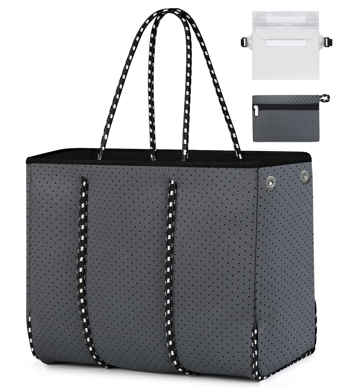 Stylish Neoprene Tote Bag for Women - Large Waterproof Beach Bag, Durable Gym & Travel Tote - Perfect for Pool, Beach, Workout & Vacation Essentials