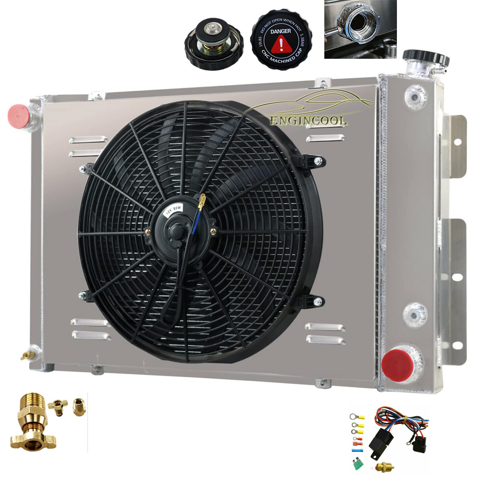 High-Performance CC370 Aluminum Radiator for 1967-1969 Chevy Camaro & Pontiac Firebird - Big Block 23