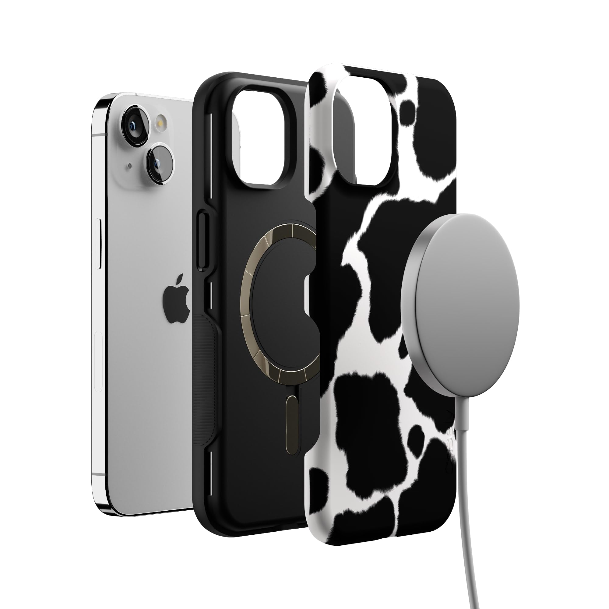 Casely iPhone 13 Case with MagSafe Compatibility - Trendy Cow Print Design for Women & Girls - Perfect for Everyday Use, Work & School Accessories
