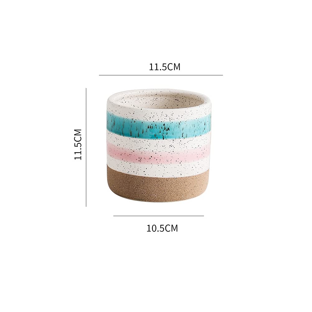 DOITOOL 2 Pack Ceramic Flower Pots - Small Decorative Planters for Succulents, Cactus, Herbs | Desktop Home Office Decor, Gift Idea for Plant Lovers