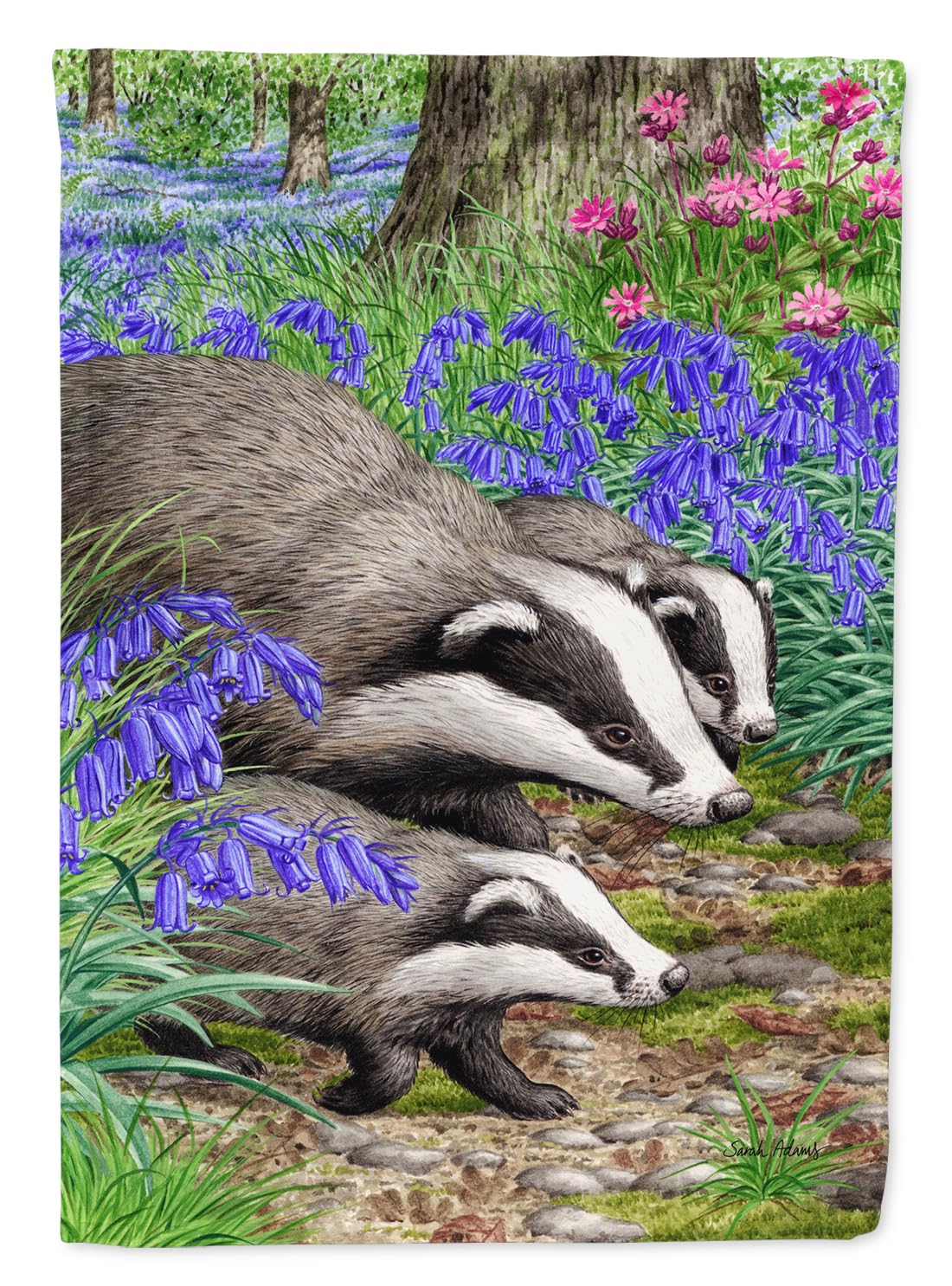 Caroline's Treasures ASA2021GF Badgers Garden Flag - Decorative Outdoor Yard Banner for Mailbox, Patio, Flower Beds | Weather-Resistant Multicolor Design for Year-Round Home & Garden Decor