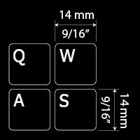 Black Background English US Keyboard Sticker (14x14) - Durable Vinyl Labels for Desktop, Laptop & Notebook - Perfect for Typing Practice, Office Work & Computer Learning