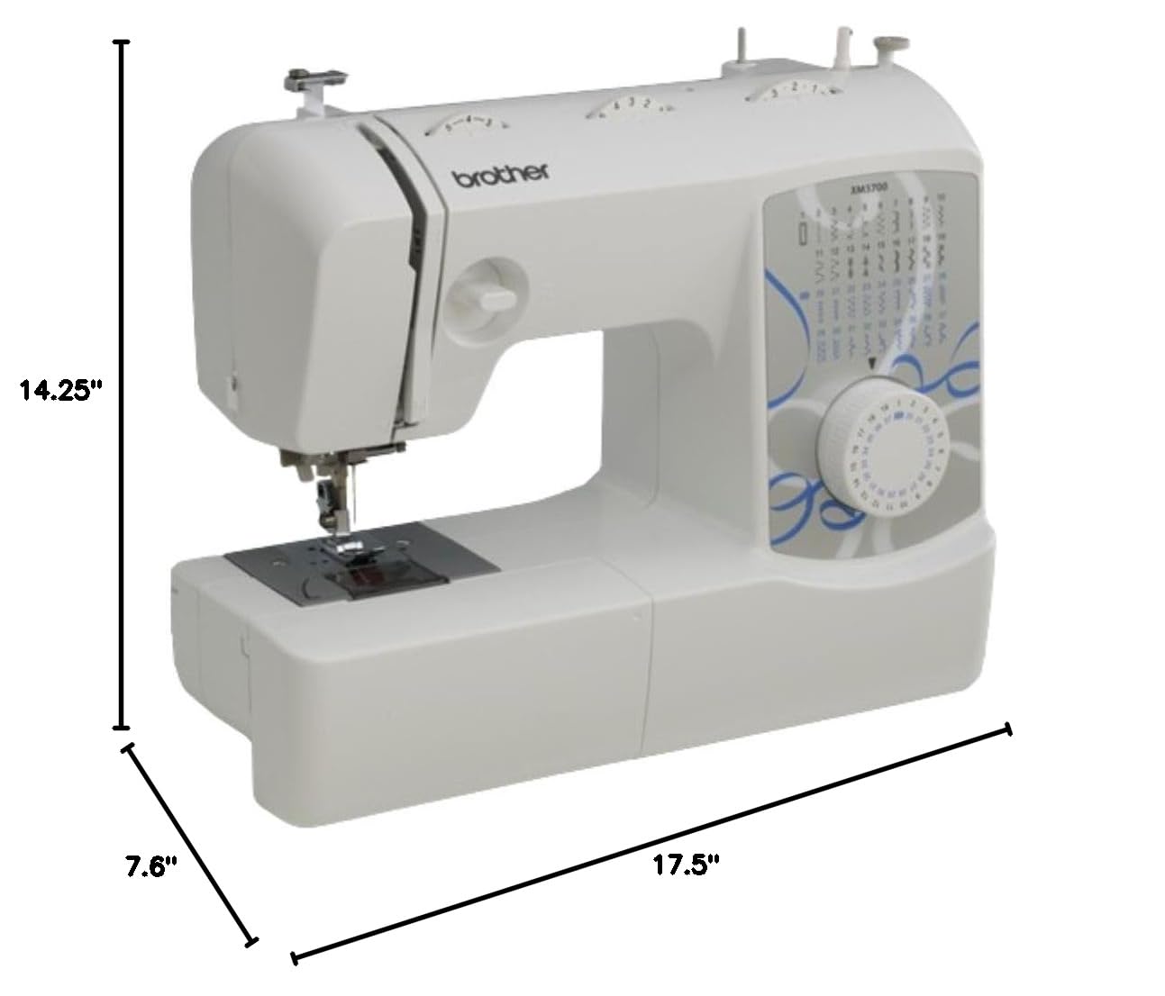 Brother XM3700 74-Stitch Free Arm Sewing Machine with Automatic Needle Threader & LED Light - Perfect for Quilting, Dressmaking & Home DIY Projects