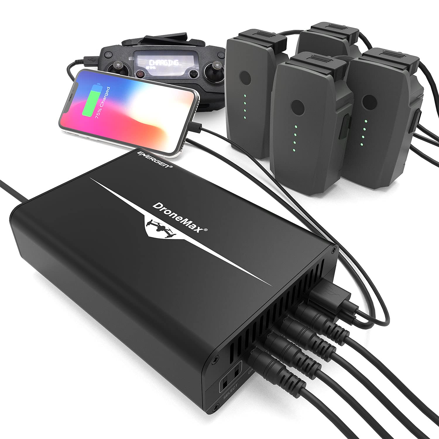 DJI Mavic Pro Battery Charger Hub - Fast Charging Station for 4 Batteries & 2 USB Devices | Perfect for Travel, Outdoor Adventures & Professional Drone Photography